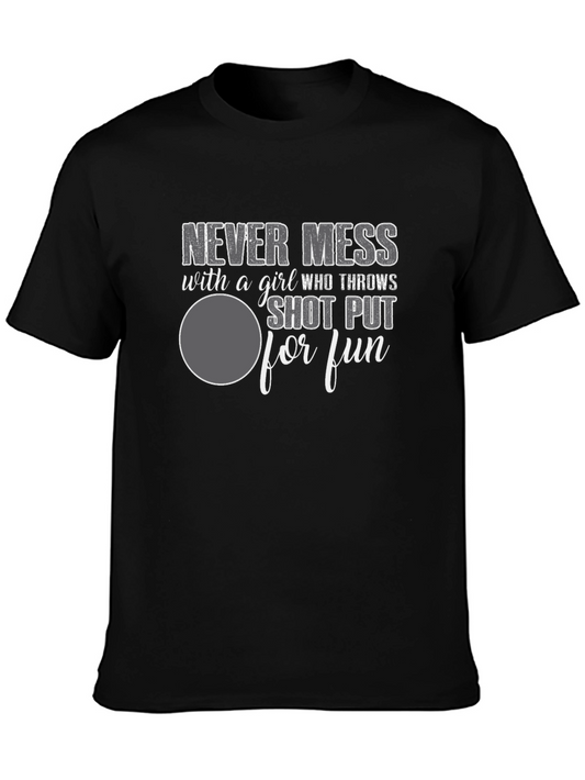 Shot Put Girl T-Shirt - Never Mess Graphic Tee