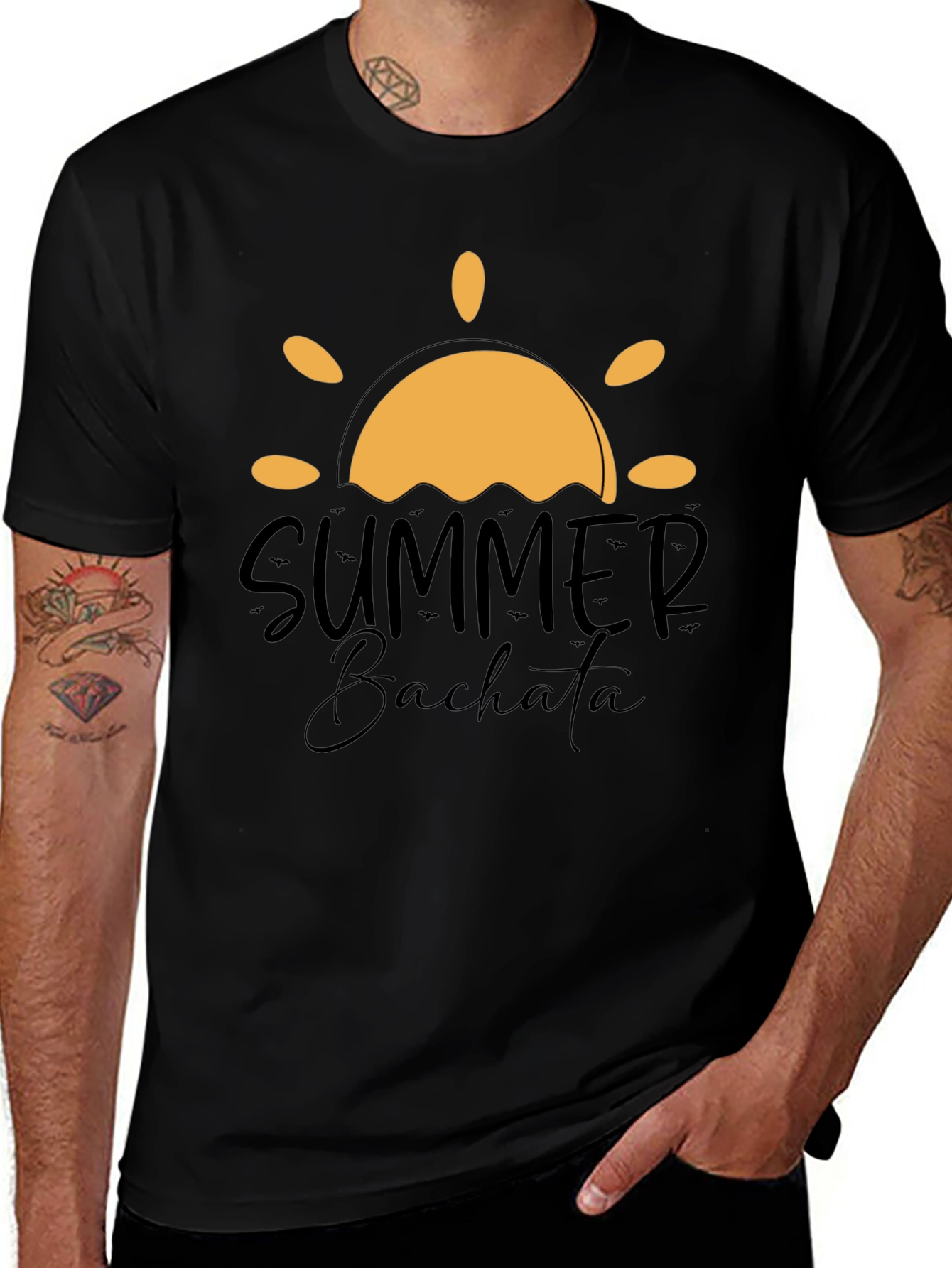 Summer Bachata Graphic Tee - Stylish Black T-Shirt