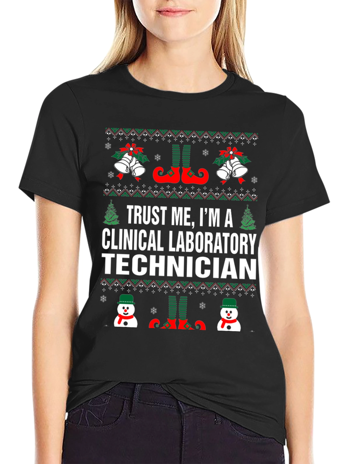 Clinical Laboratory Technician Christmas Ugly T-Shirt