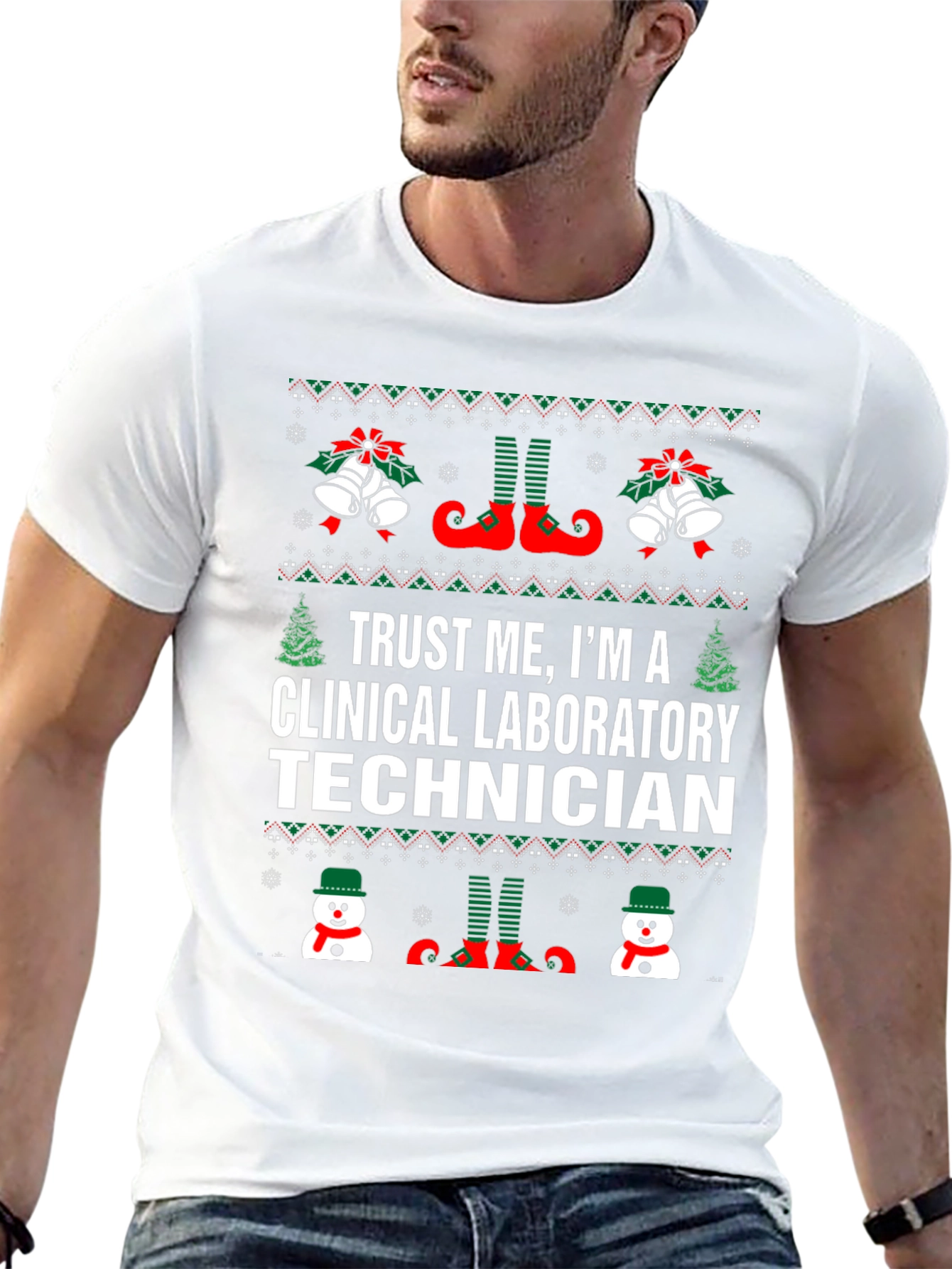 Clinical Laboratory Technician Christmas Ugly T-Shirt