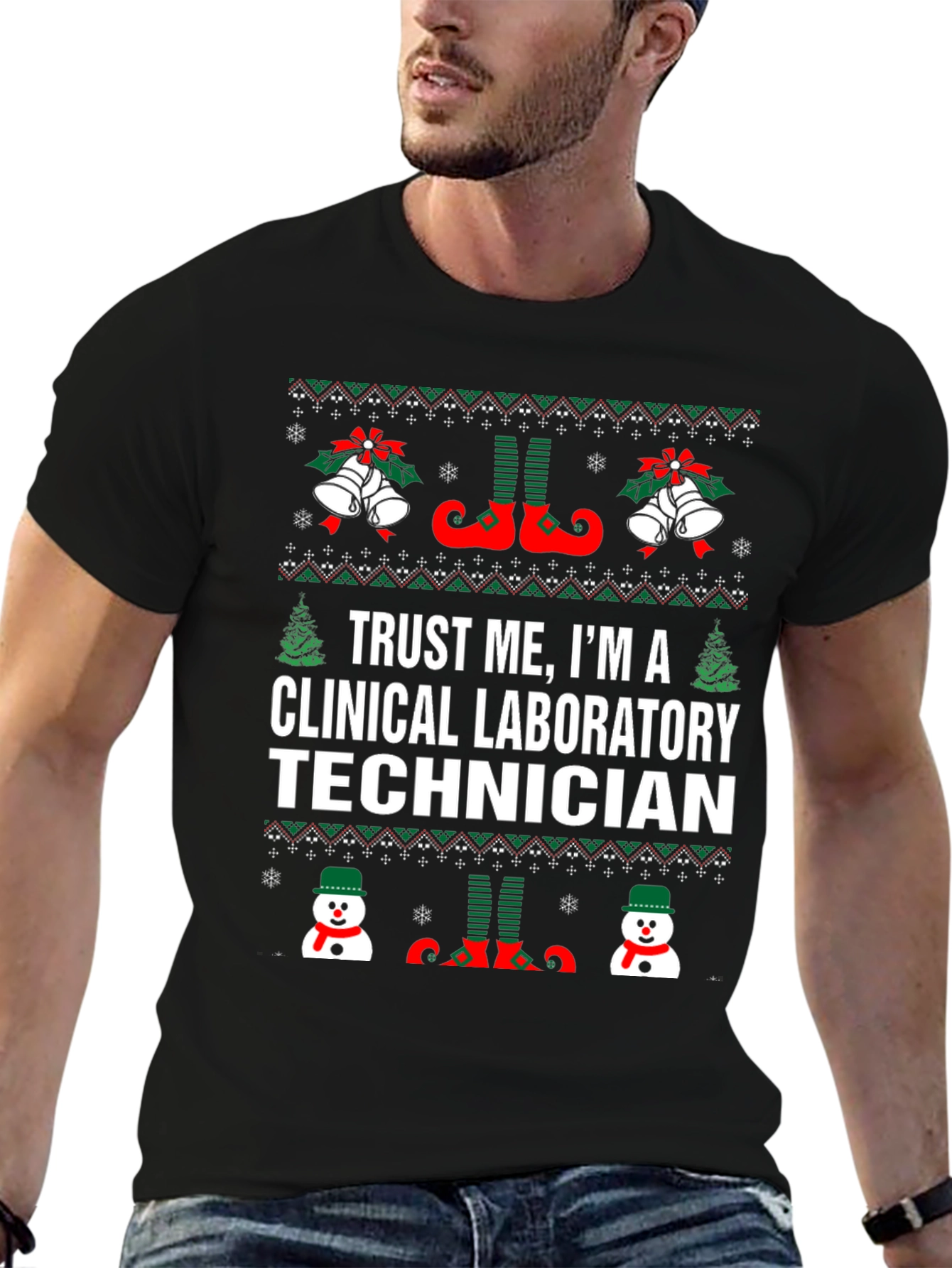 Clinical Laboratory Technician Christmas Ugly T-Shirt