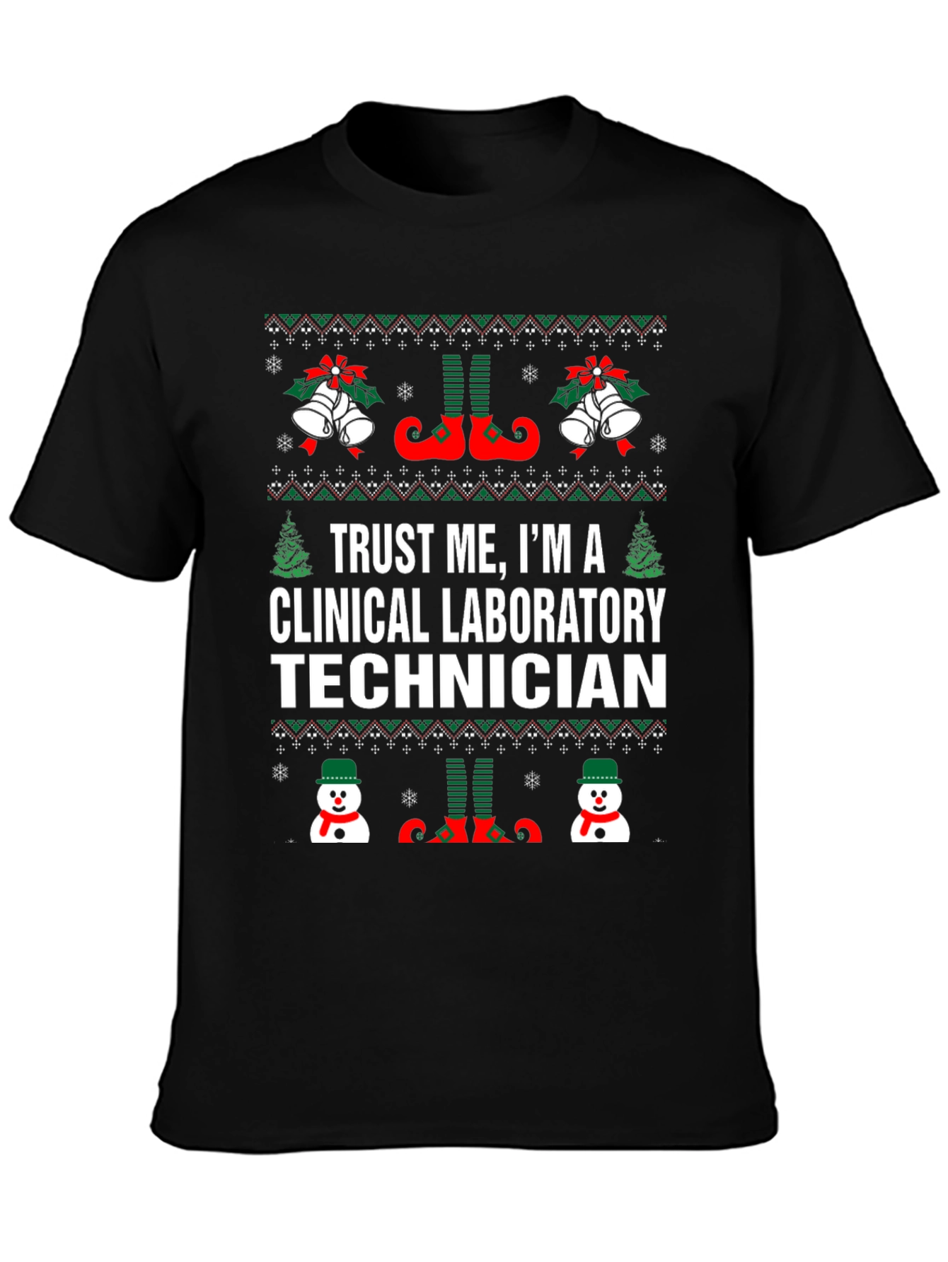 Clinical Laboratory Technician Christmas Ugly T-Shirt