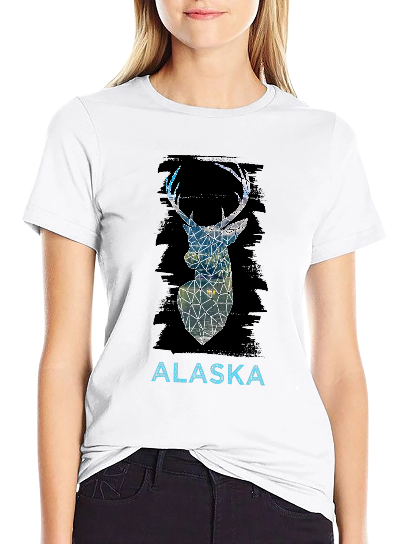 Alaska Deer Graphic Tee - Mens Black T-Shirt
