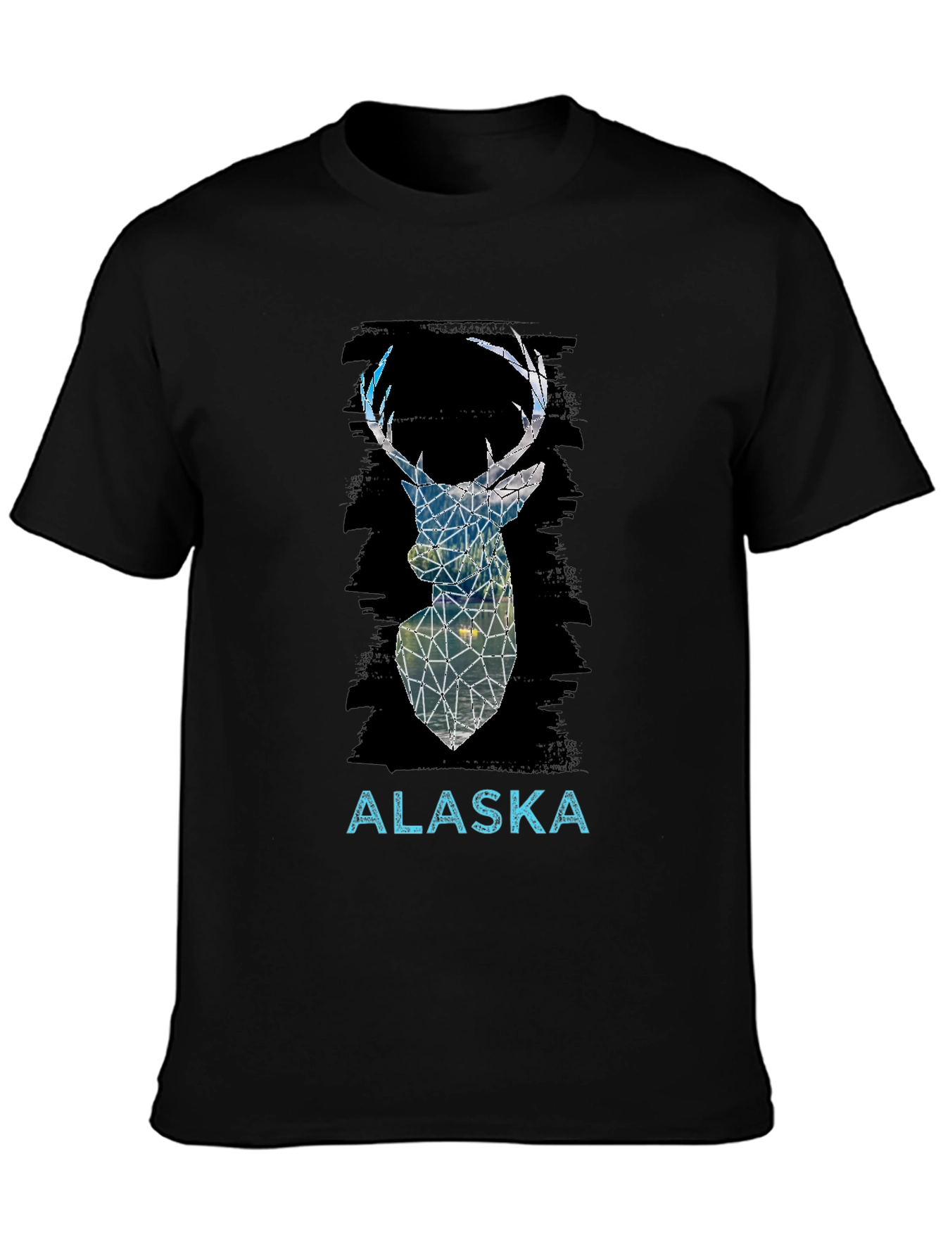 Alaska Deer Graphic Tee - Mens Black T-Shirt
