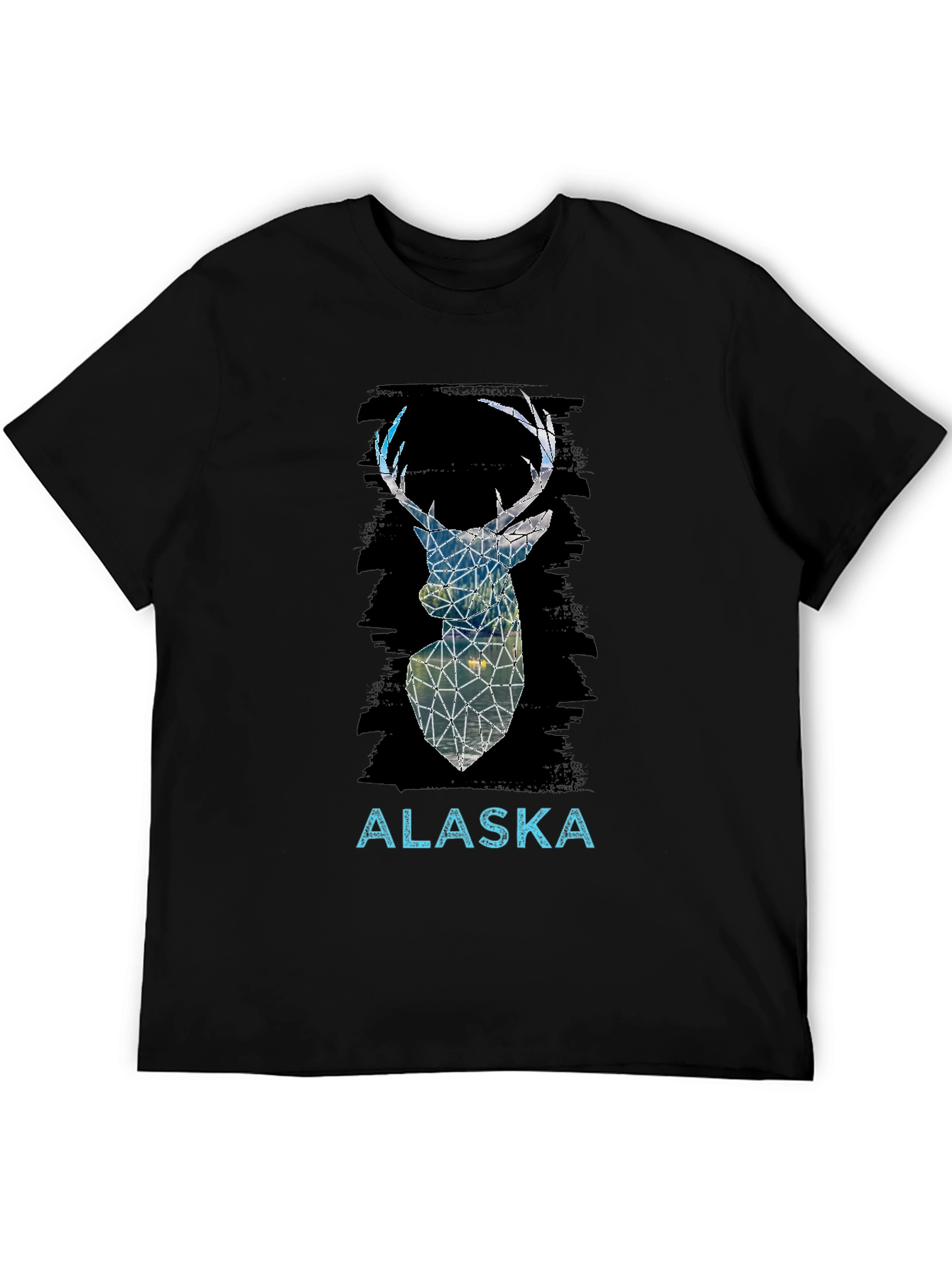 Alaska Deer Graphic Tee - Mens Black T-Shirt