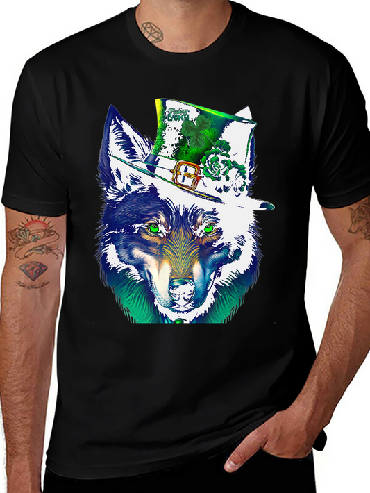 Lucky Wolf St. Patricks Day Graphic T-Shirt