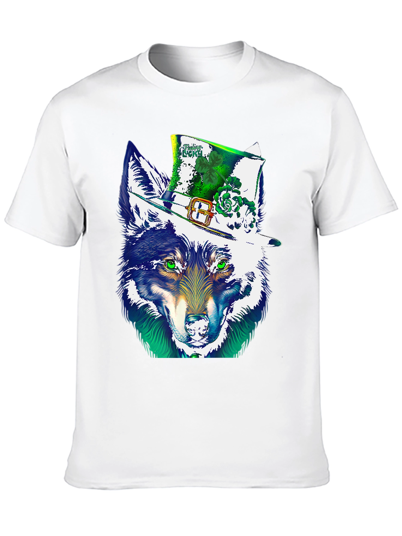 Lucky Wolf St. Patricks Day Graphic T-Shirt