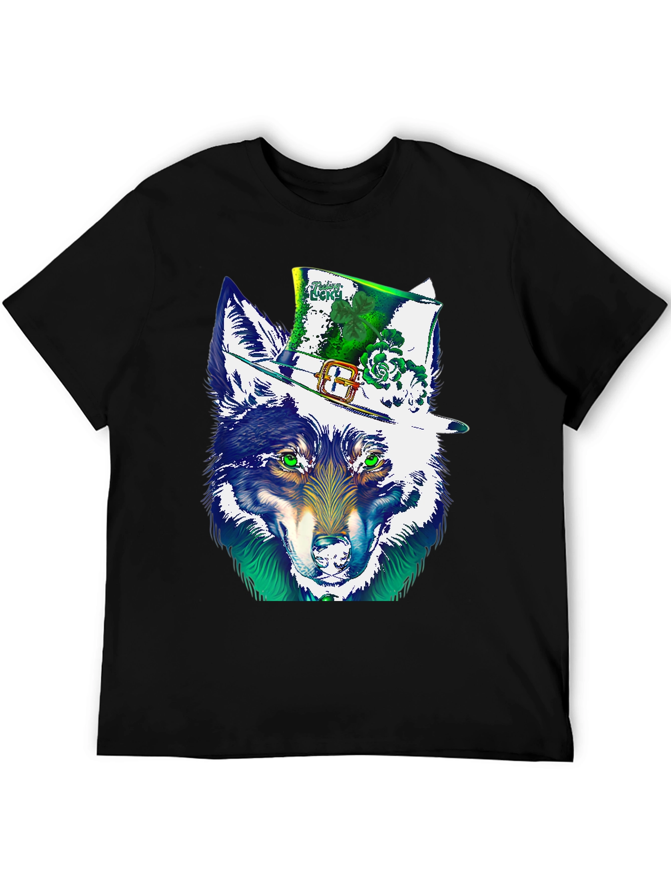 Lucky Wolf St. Patricks Day Graphic T-Shirt