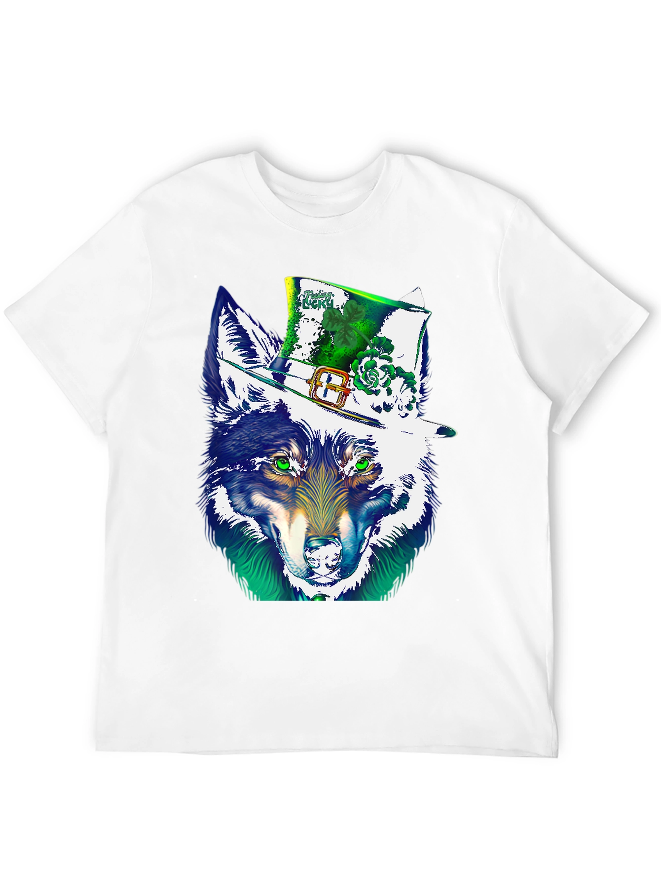 Lucky Wolf St. Patricks Day Graphic T-Shirt