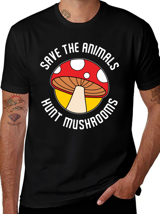 Save Animals Hunt Mushrooms Graphic Tee