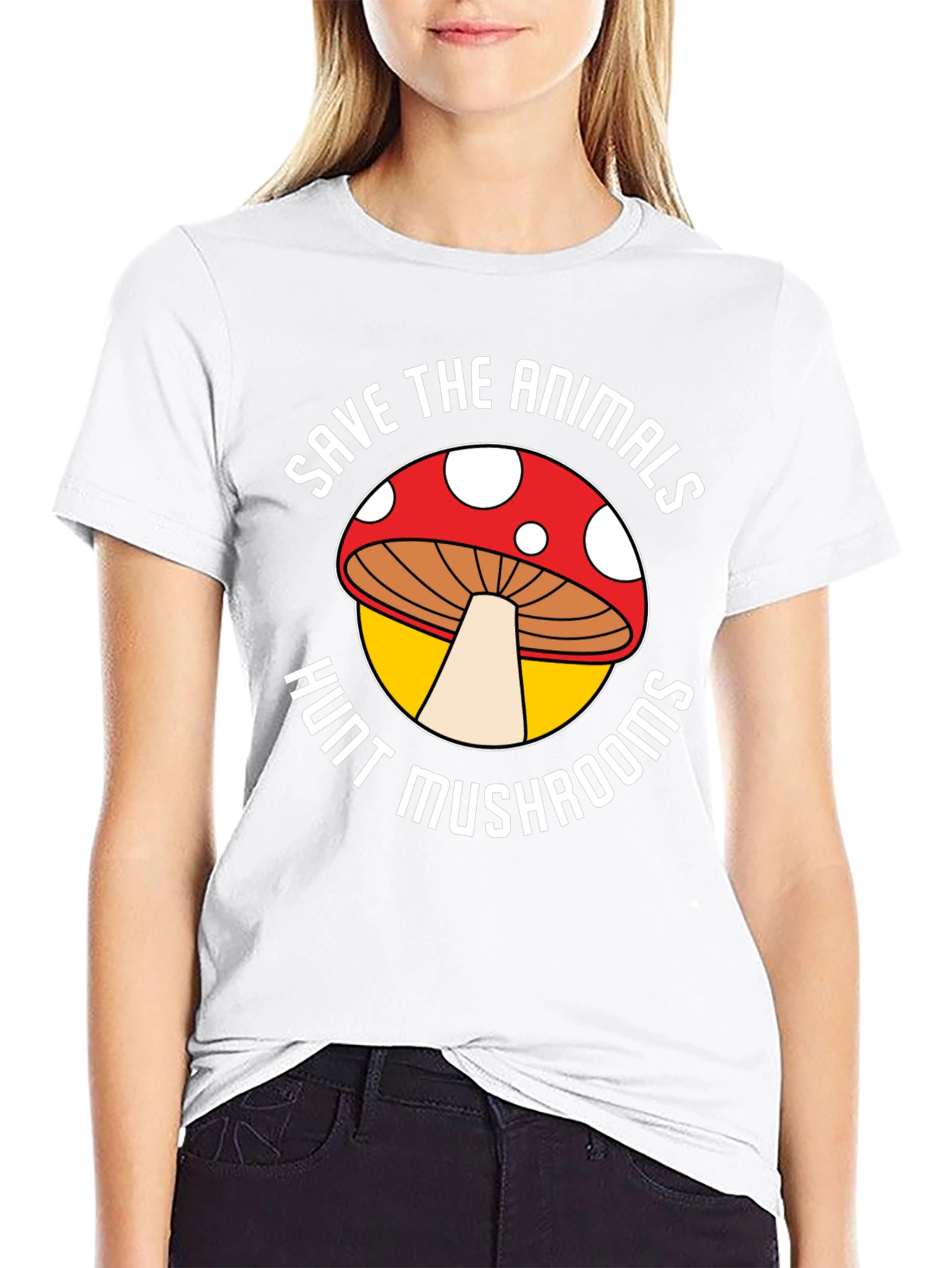 Save Animals Hunt Mushrooms Graphic Tee