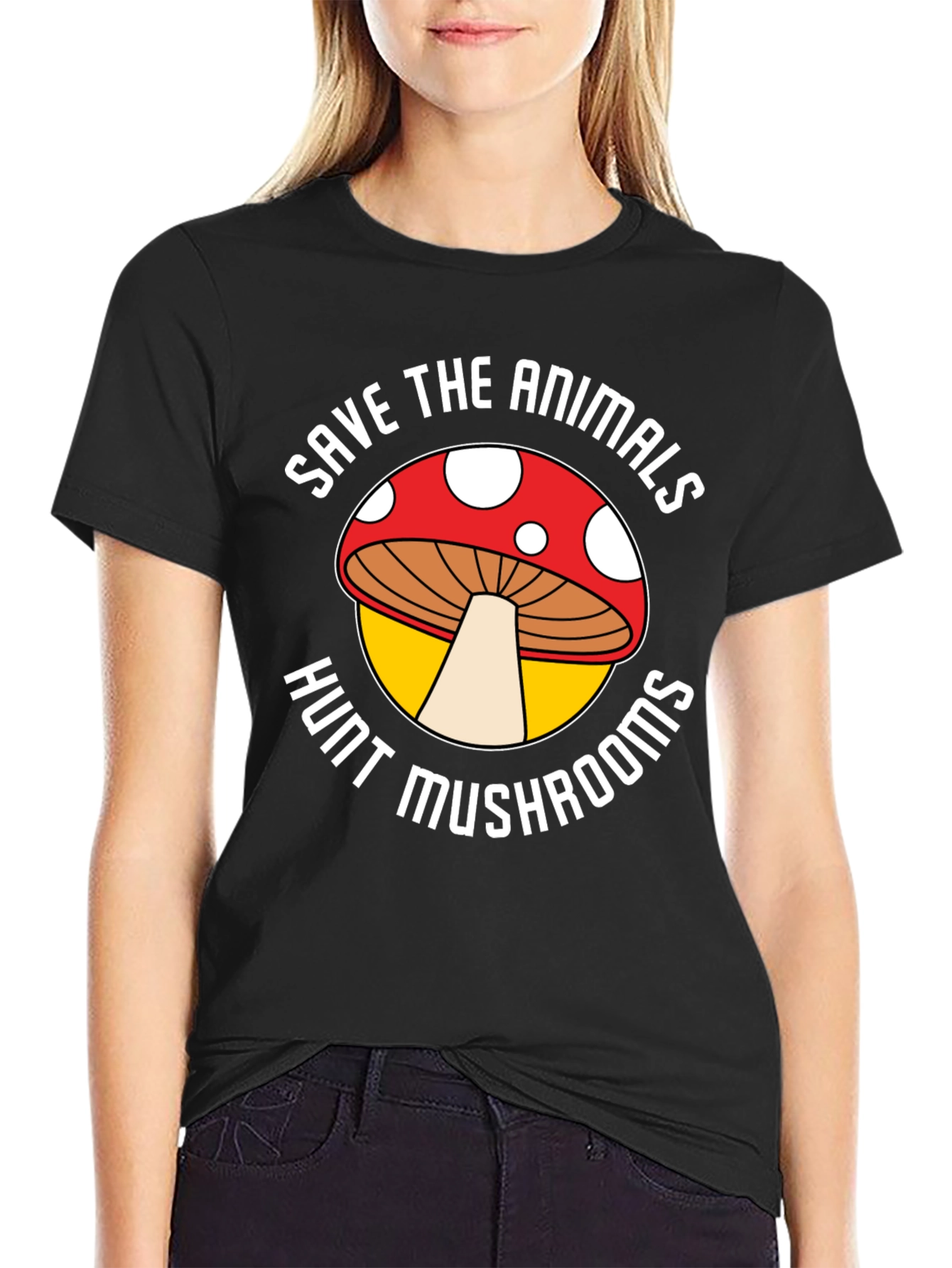 Save Animals Hunt Mushrooms Graphic Tee