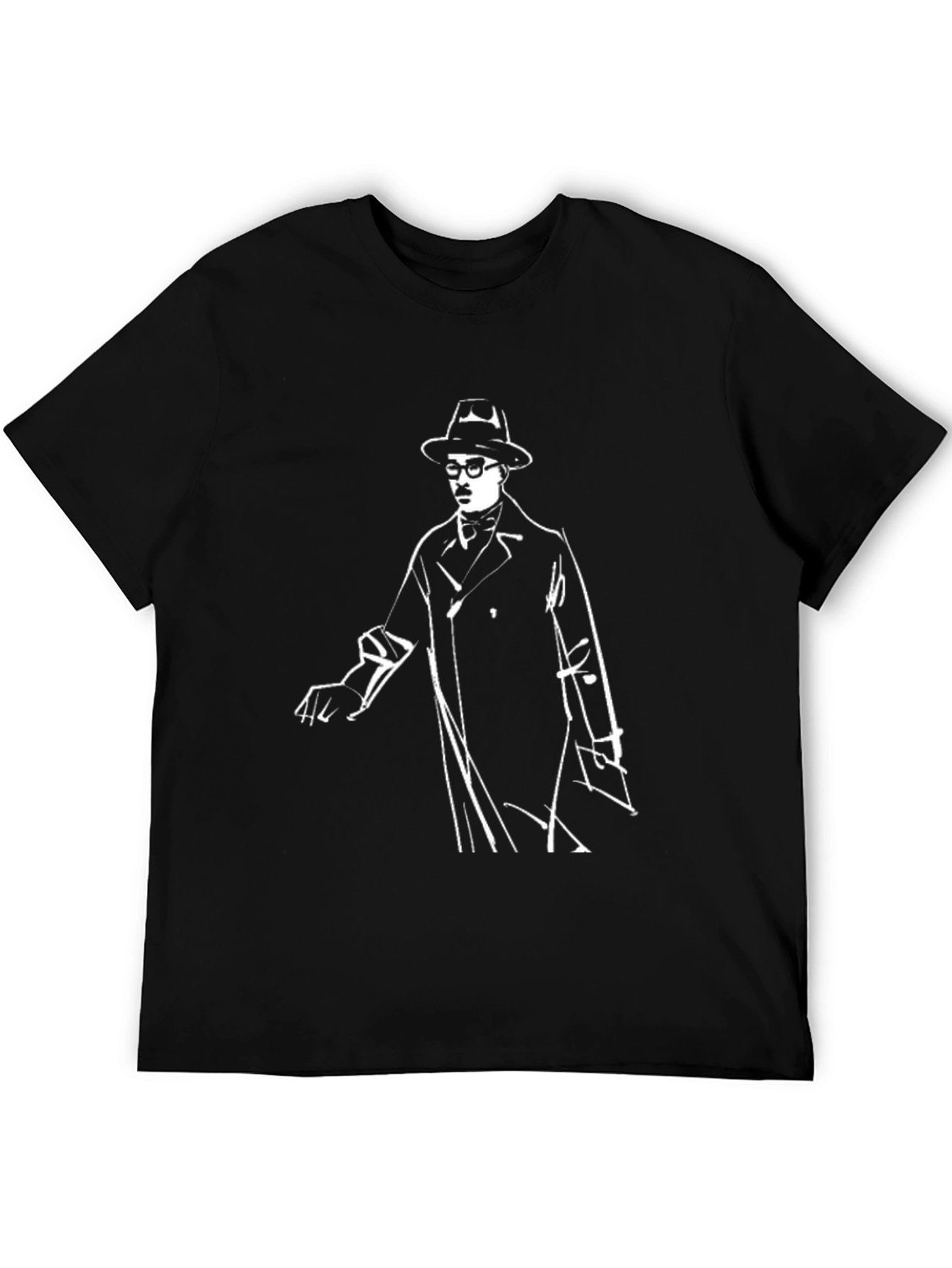 Cool Detective Graphic Tee - Black Cotton Blend