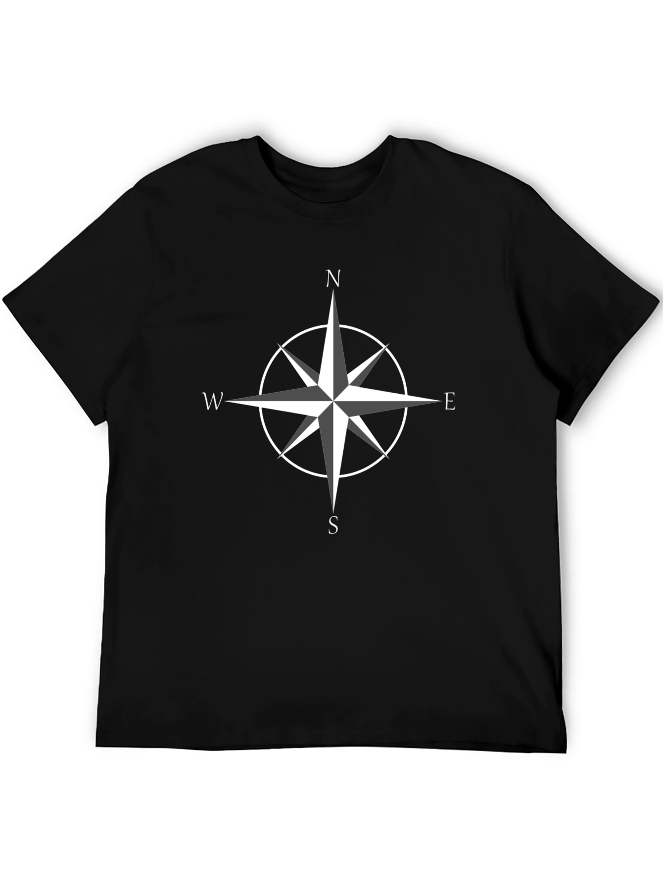 Compass Rose Graphic T-Shirt - Black