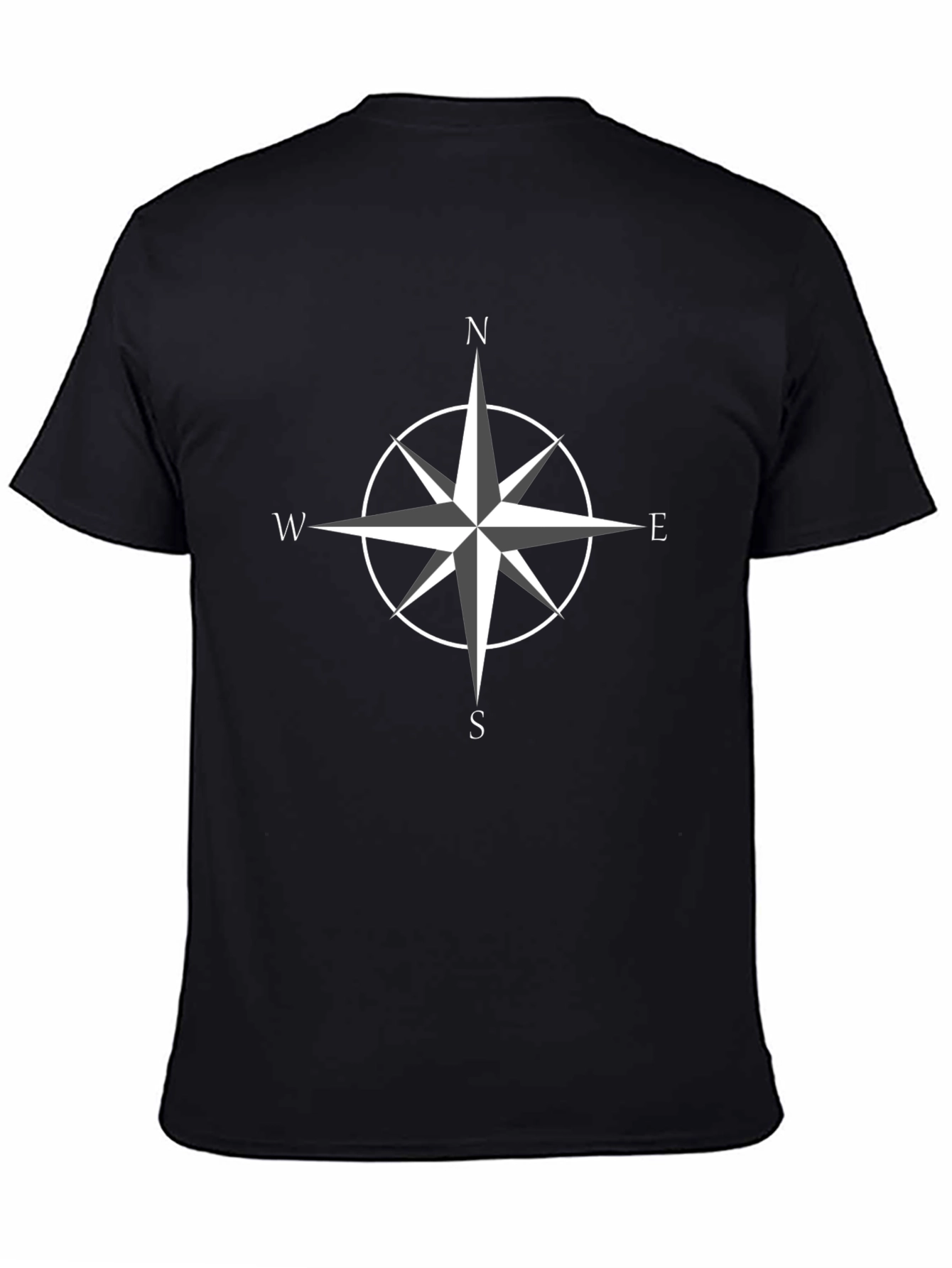Compass Rose Graphic T-Shirt - Black