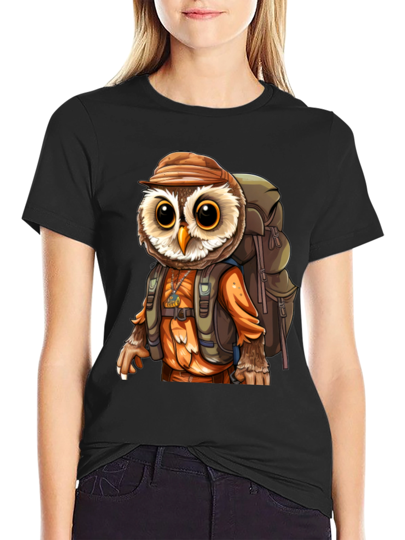 Owl Hiker T-Shirt - Black