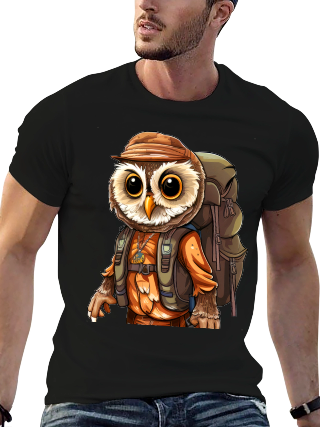 Owl Hiker T-Shirt - Black