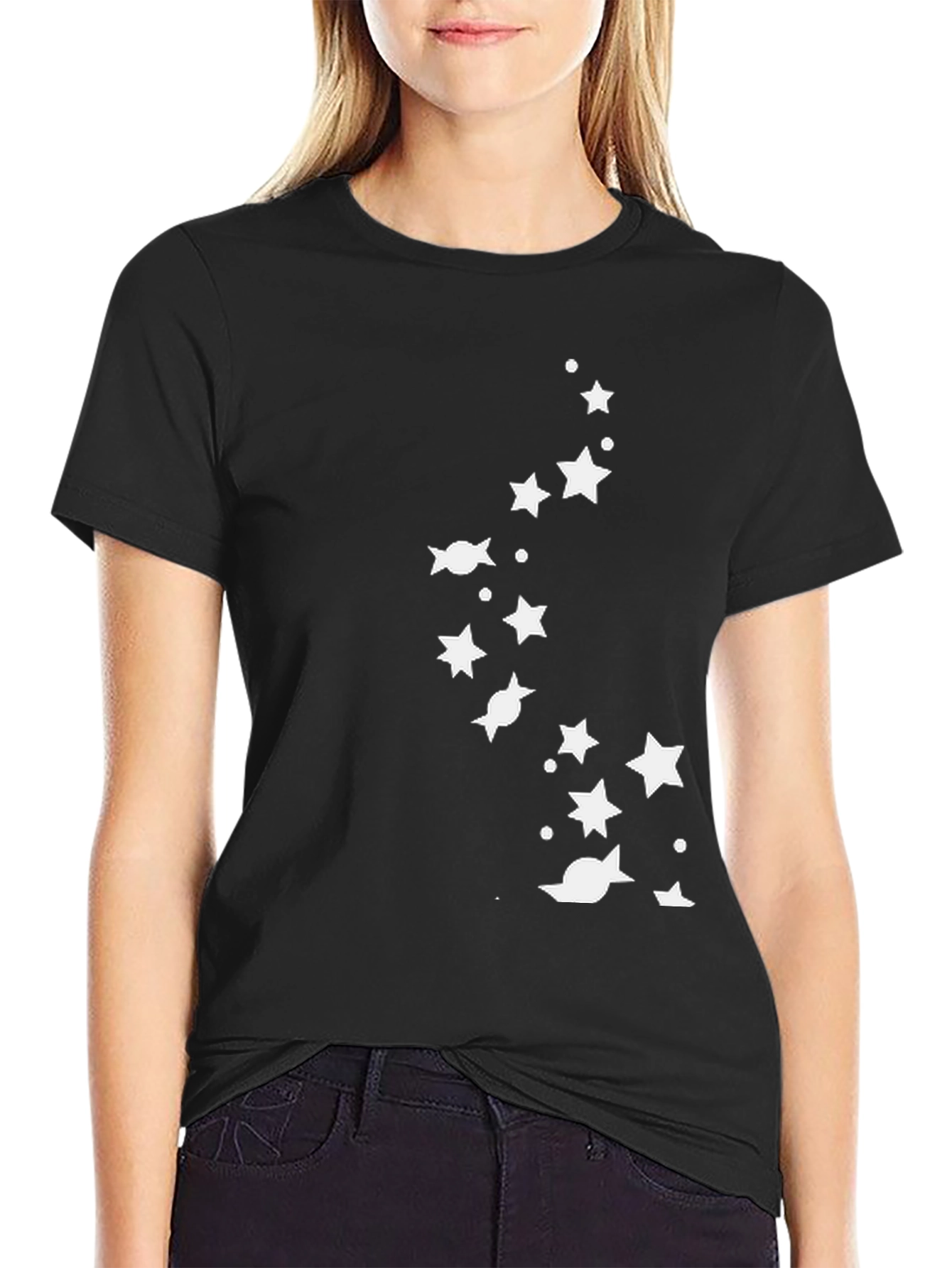 Starry Night Mens Black Graphic Tee