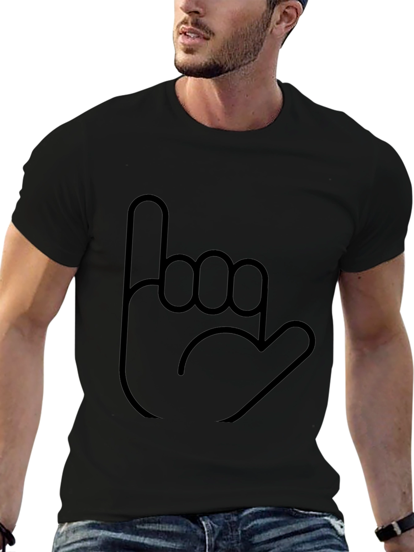 Hang Loose Graphic Tee - Casual Black T-Shirt