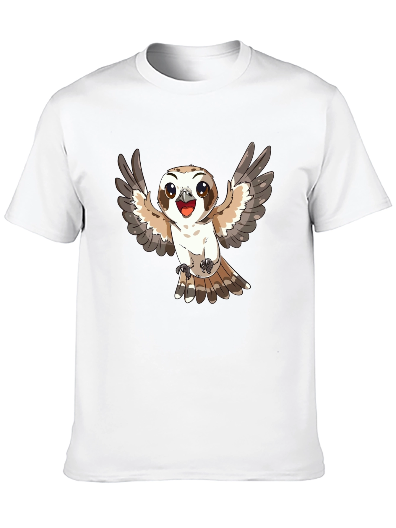 Cute Cartoon Owl T-Shirt - Black Cotton Tee