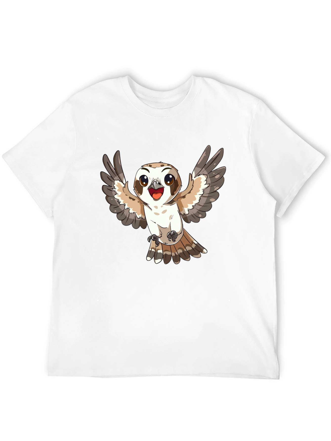 Cute Cartoon Owl T-Shirt - Black Cotton Tee