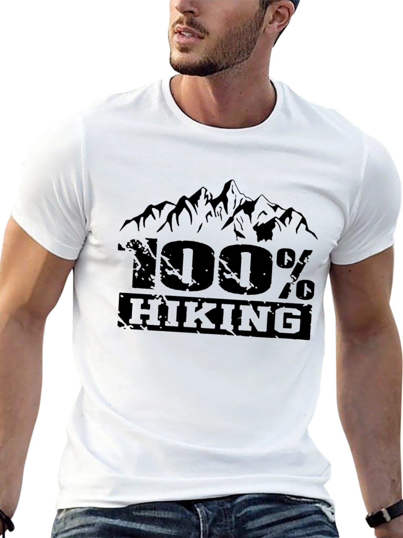 100% Hiking Graphic Tee - Black Mountain Design