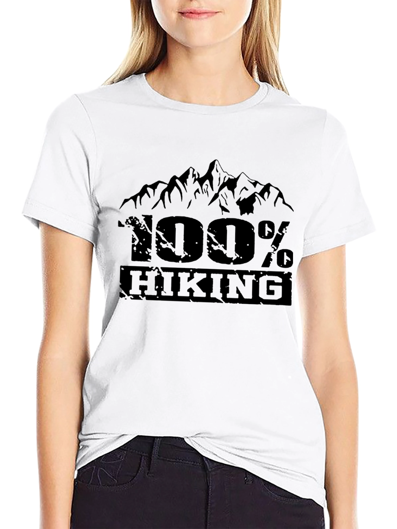 100% Hiking Graphic Tee - Black Mountain Design