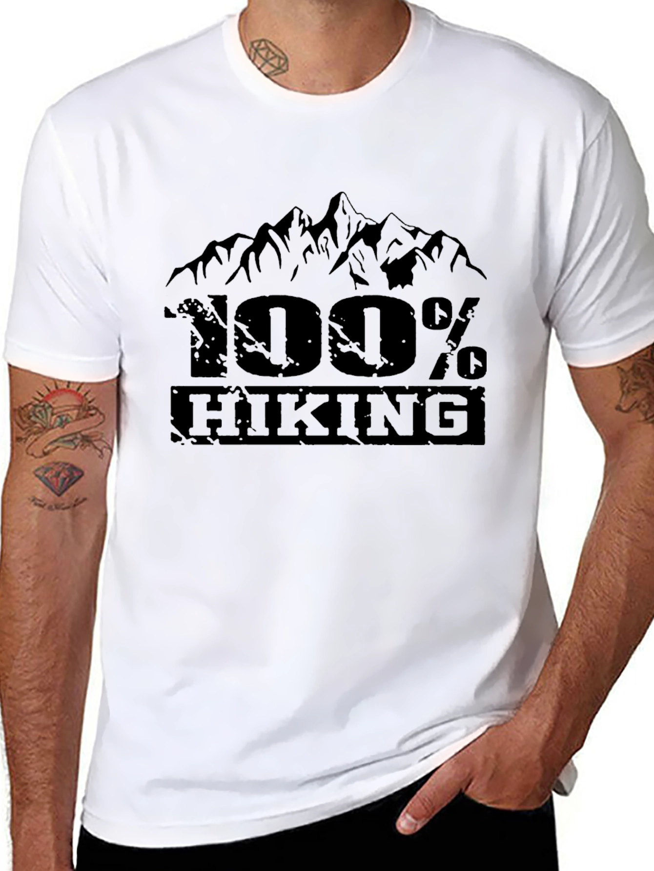 100% Hiking Graphic Tee - Black Mountain Design