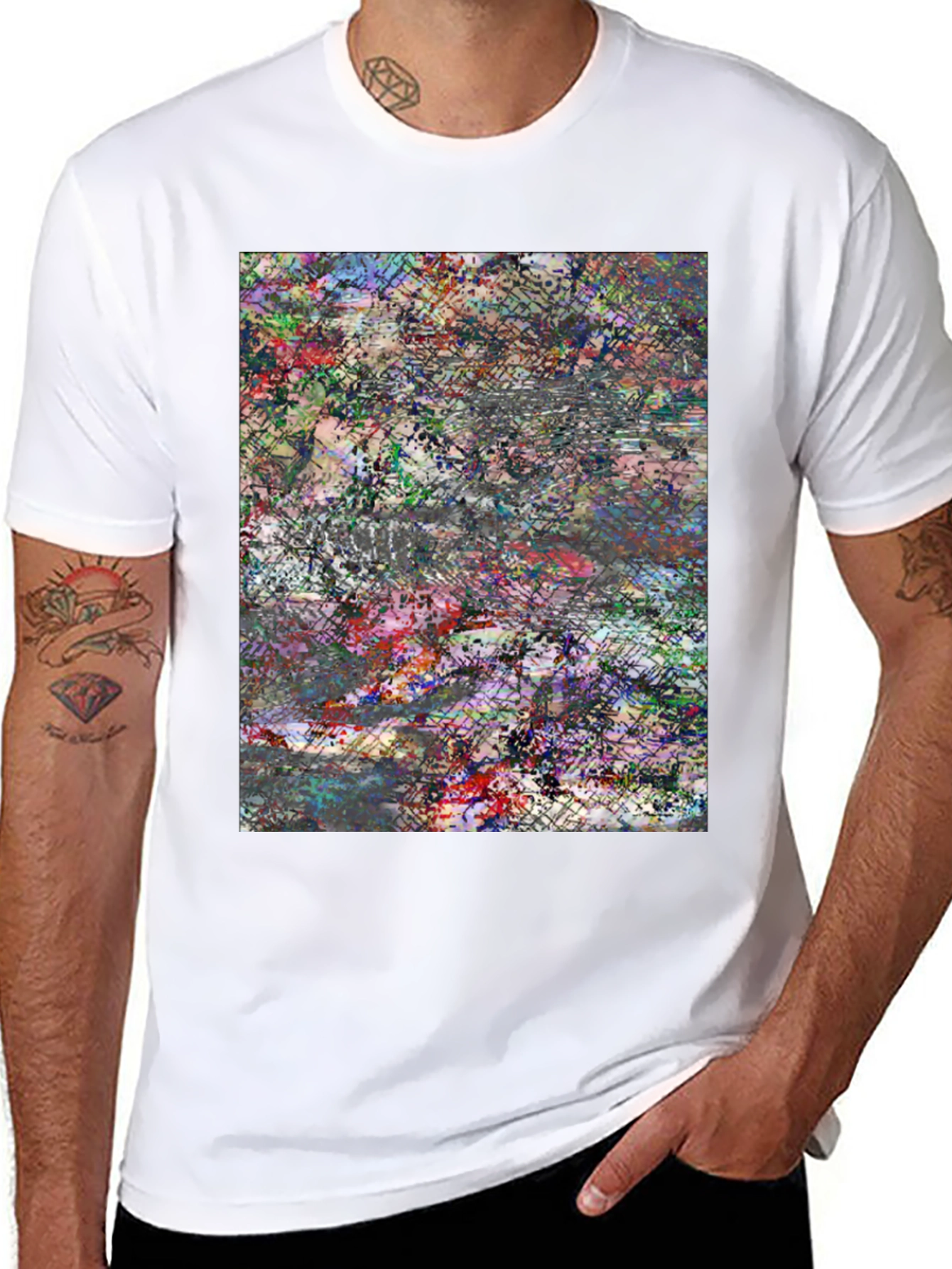 Abstract Art Black T-Shirt: Bold Modern Graphic Tee
