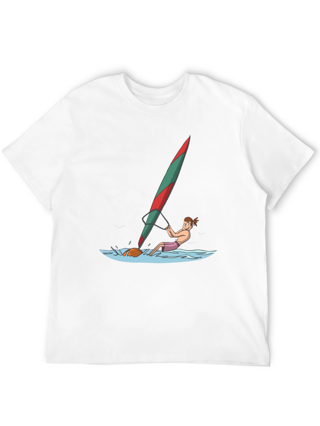 Windsurfing Cartoon Graphic T-Shirt