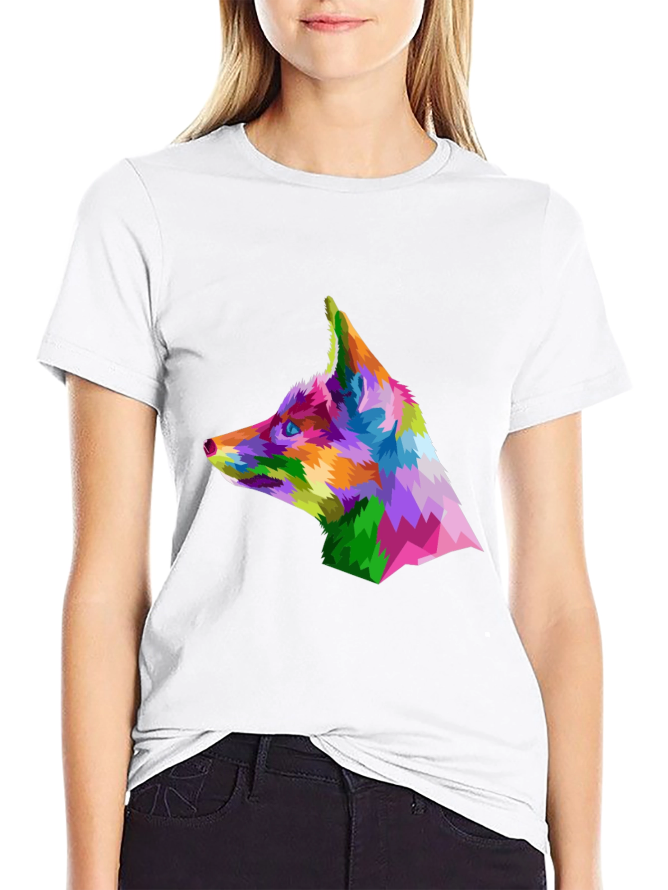 Geometric Fox Head T-Shirt