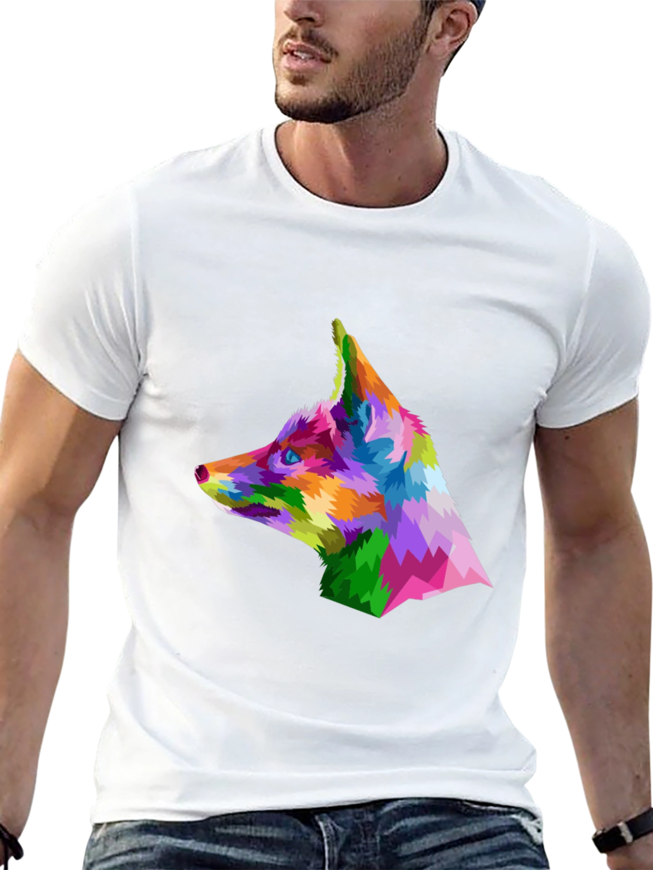 Geometric Fox Head T-Shirt