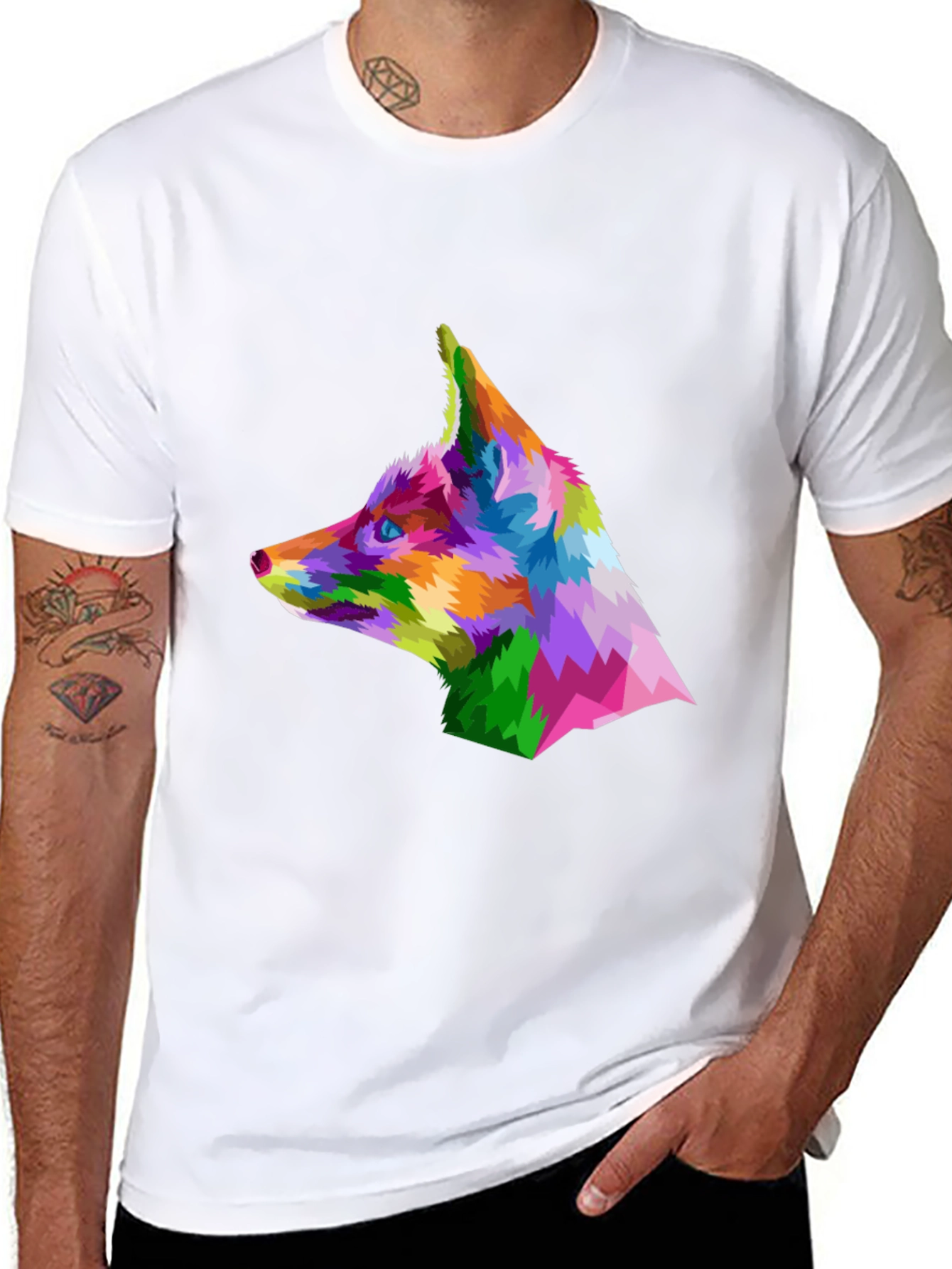Geometric Fox Head T-Shirt