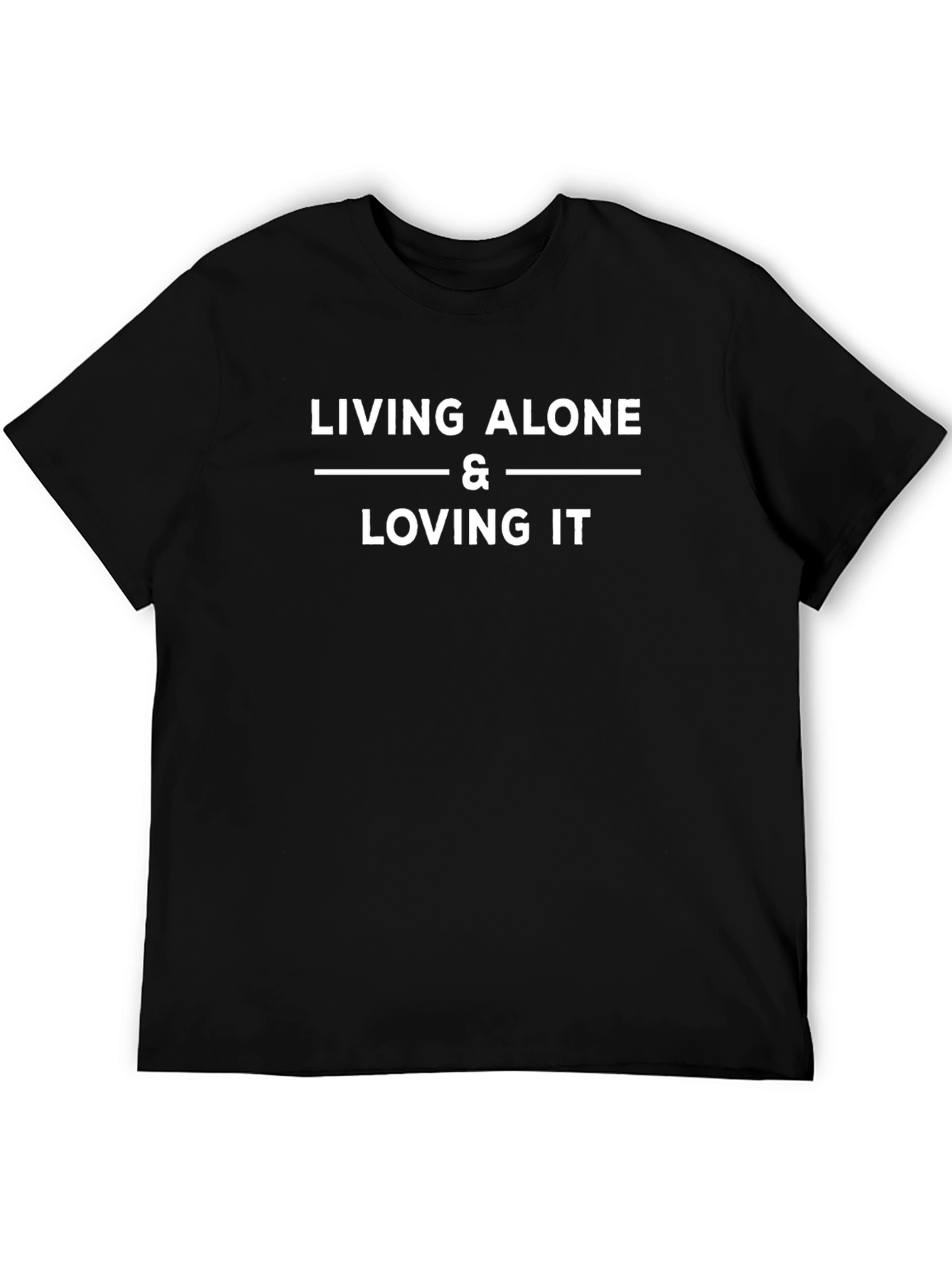 Living Alone & Loving It Graphic Tee - Black