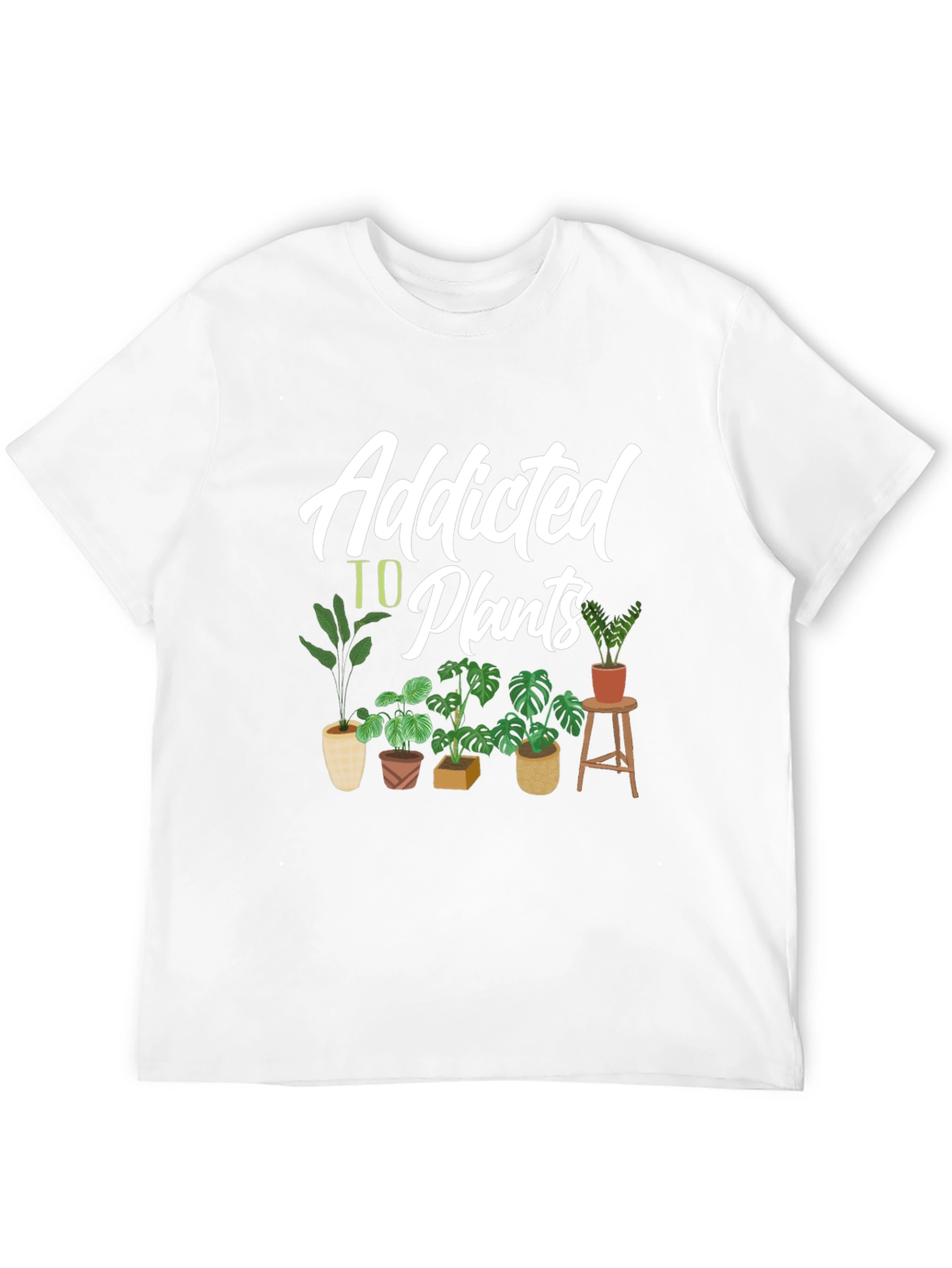 Addicted to Plants Graphic Tee - Black Cotton T-Shirt