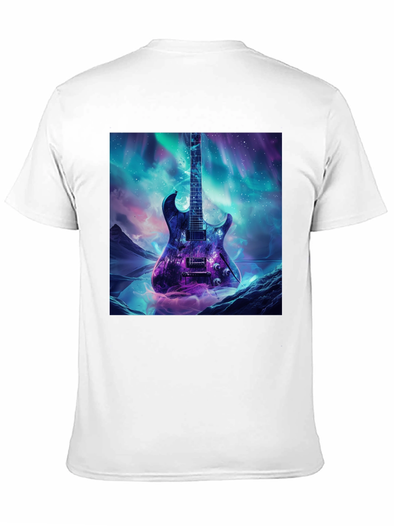 Guitar Galaxy Graphic Tee - Black Cotton T-Shirt