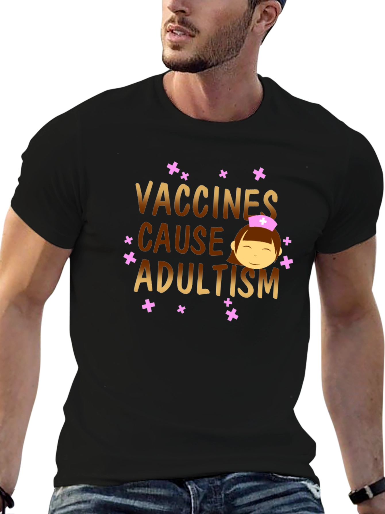 Vaccines Cause Adultism Graphic T-Shirt