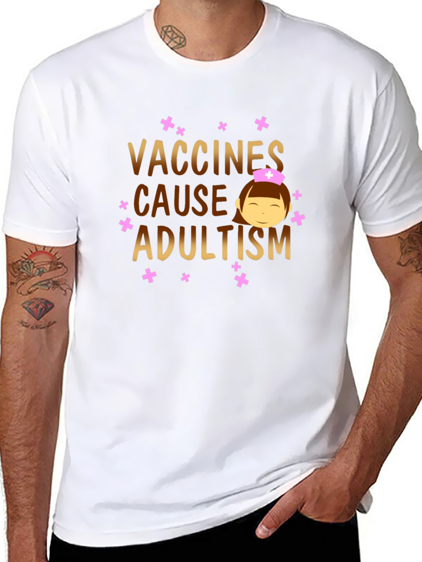 Vaccines Cause Adultism Graphic T-Shirt