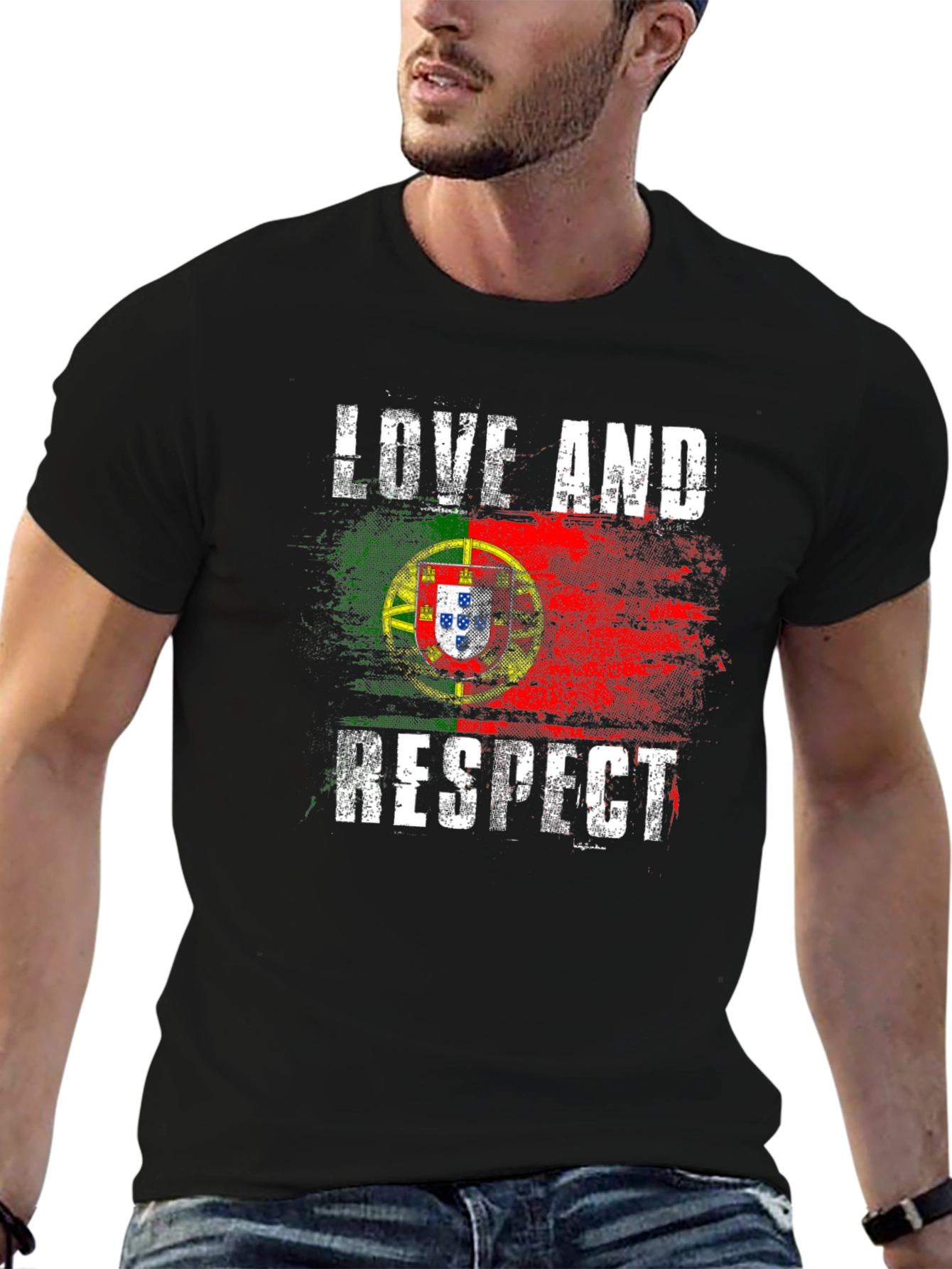 Portugal Flag Love and Respect T-Shirt