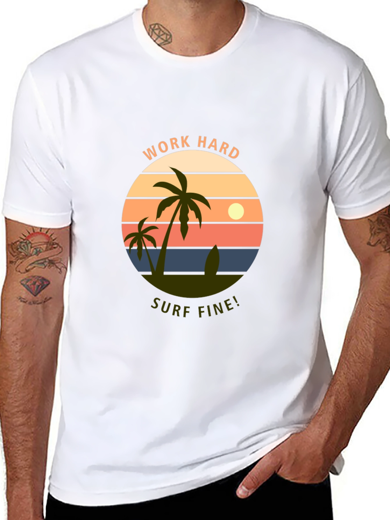 Work Hard Surf Fine! Graphic Tee
