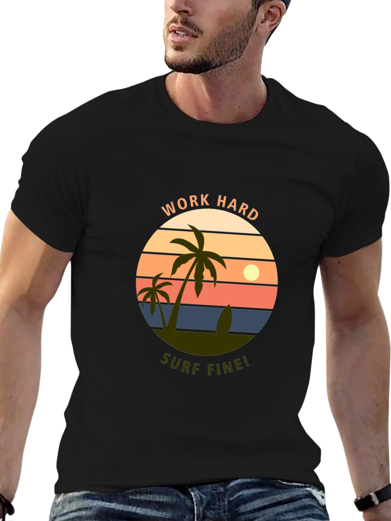 Work Hard Surf Fine! Graphic Tee