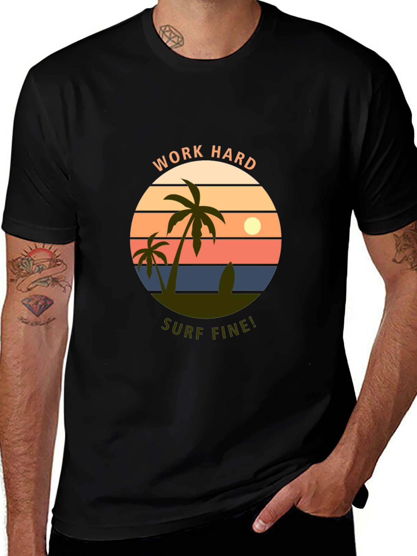 Work Hard Surf Fine! Graphic Tee