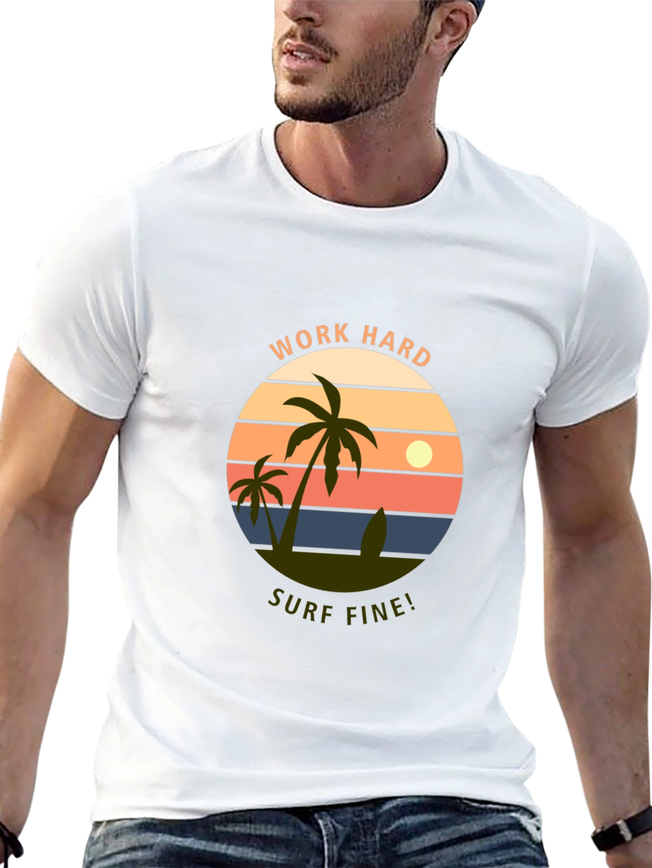 Work Hard Surf Fine! Graphic Tee