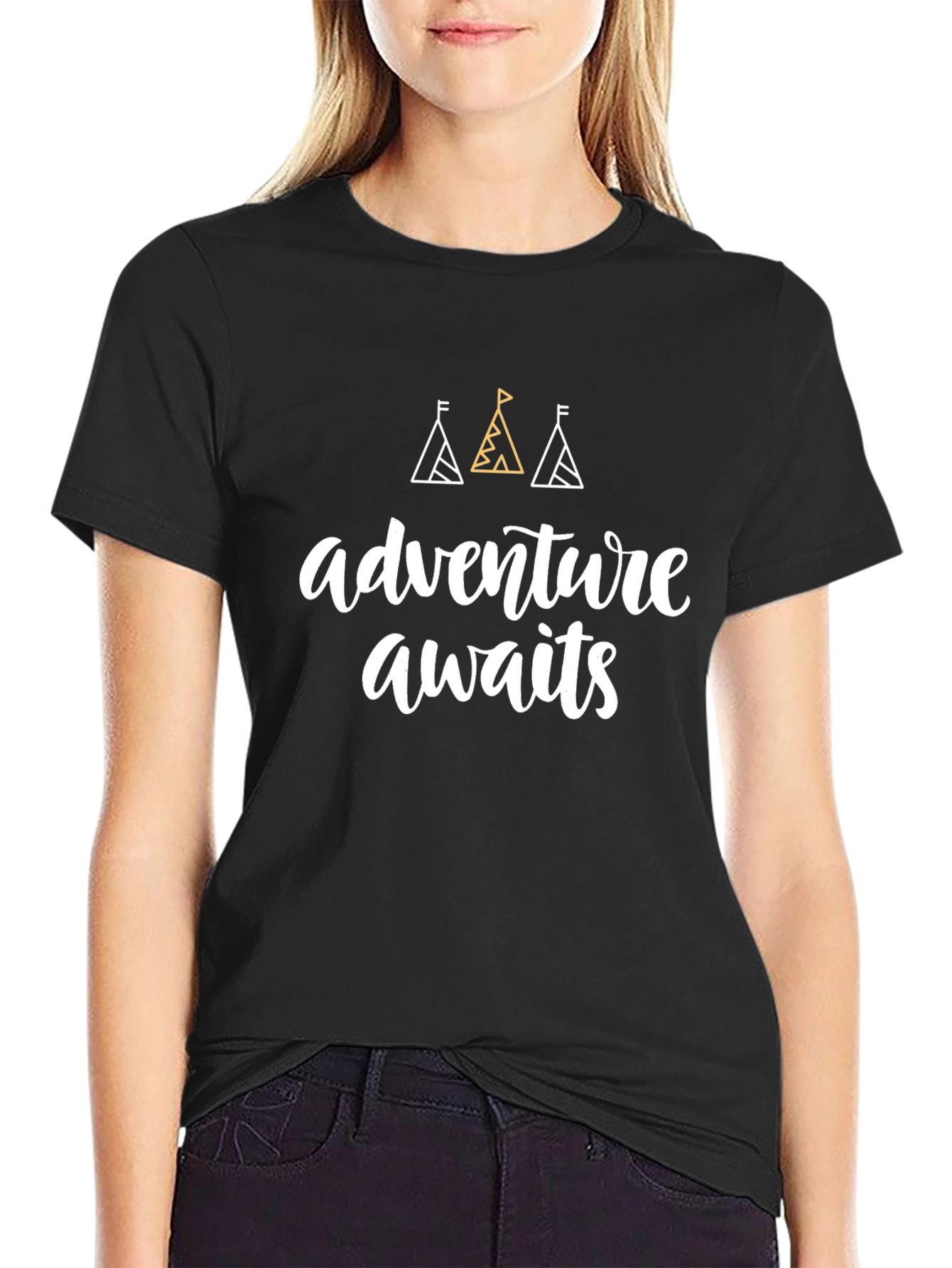 Adventure Awaits Graphic Tee - Unisex Black T-Shirt