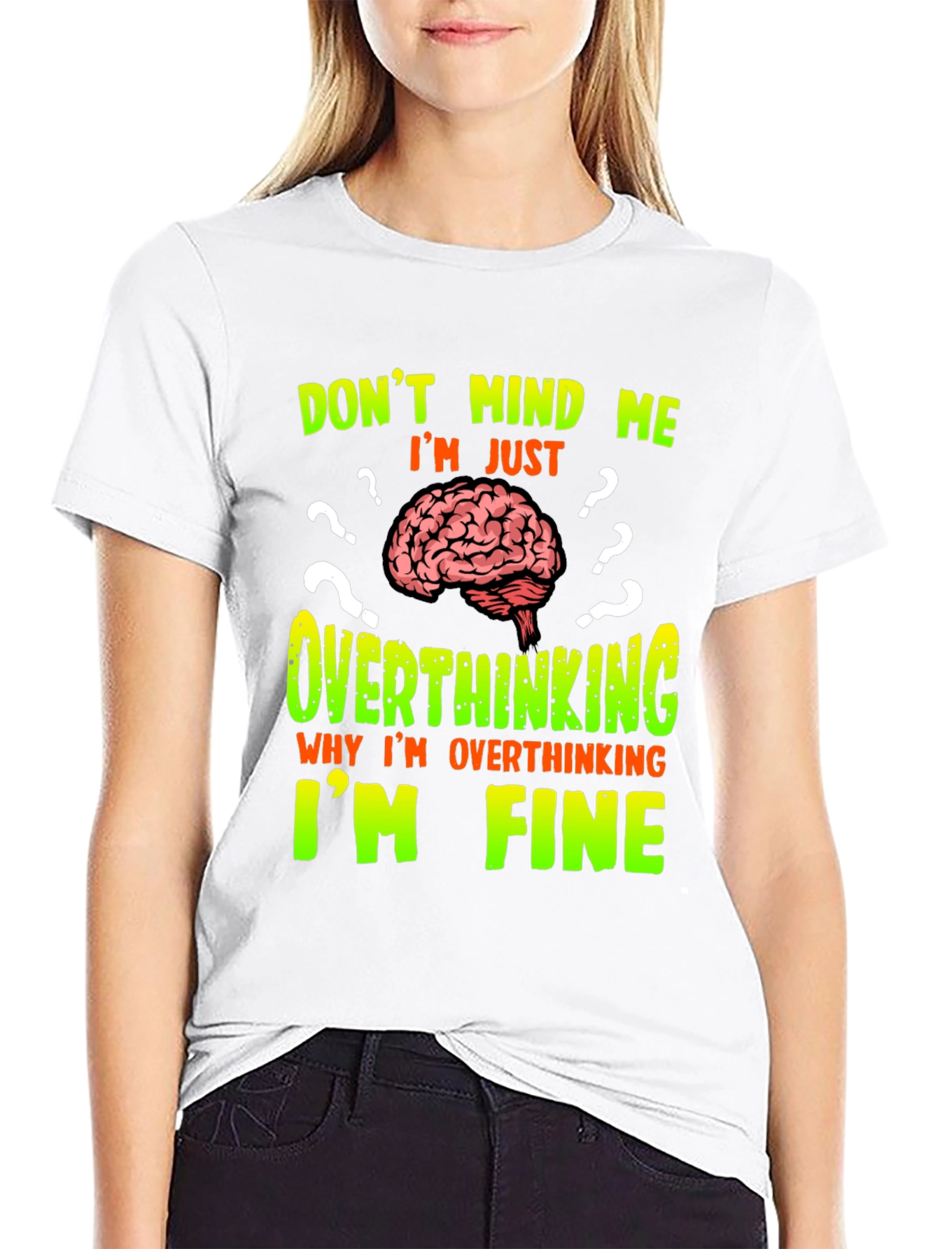 Overthinking Brain Graphic T-Shirt - Funny Novelty Tee