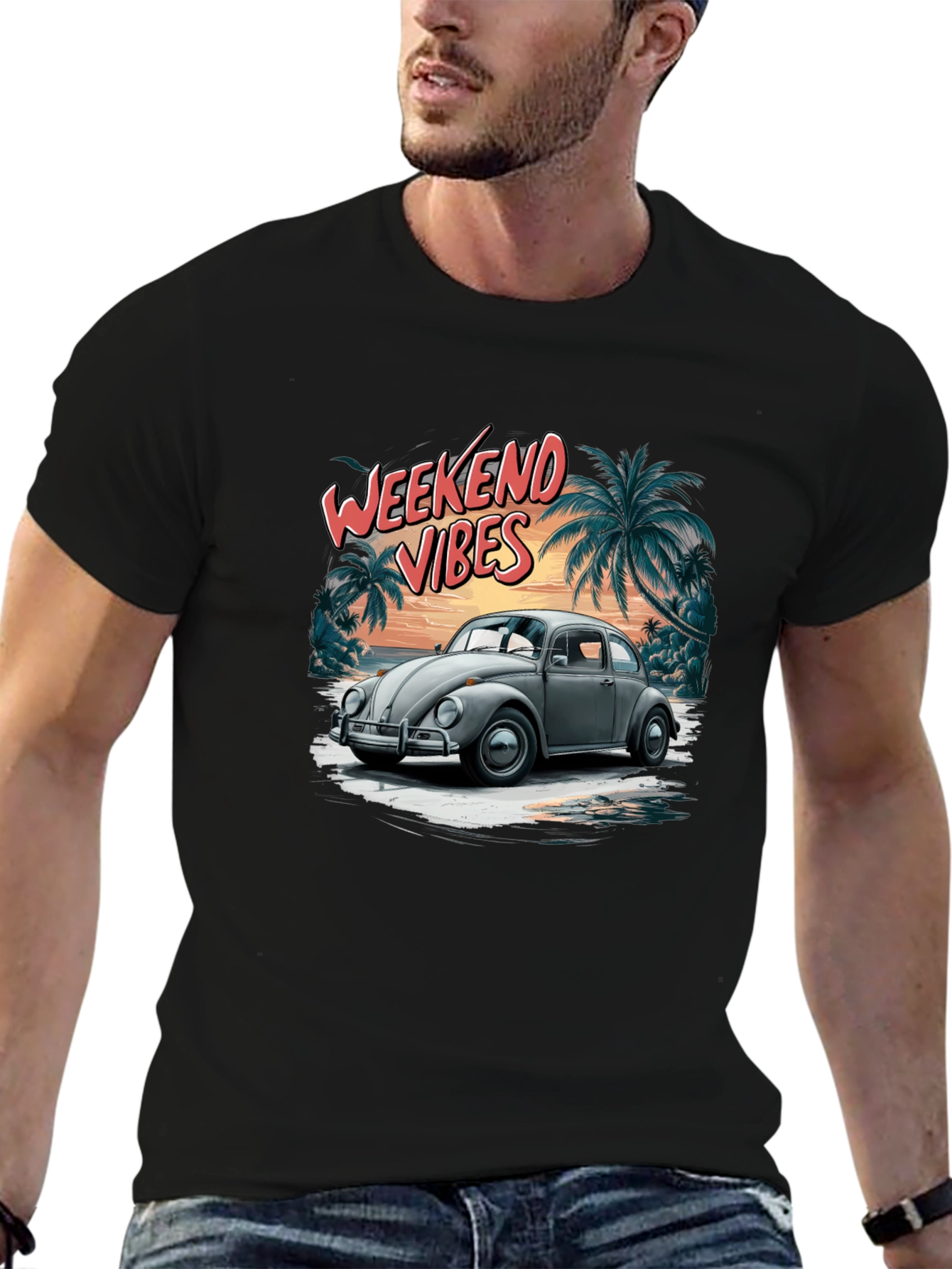 Weekend Vibes VW Beetle Graphic Tee