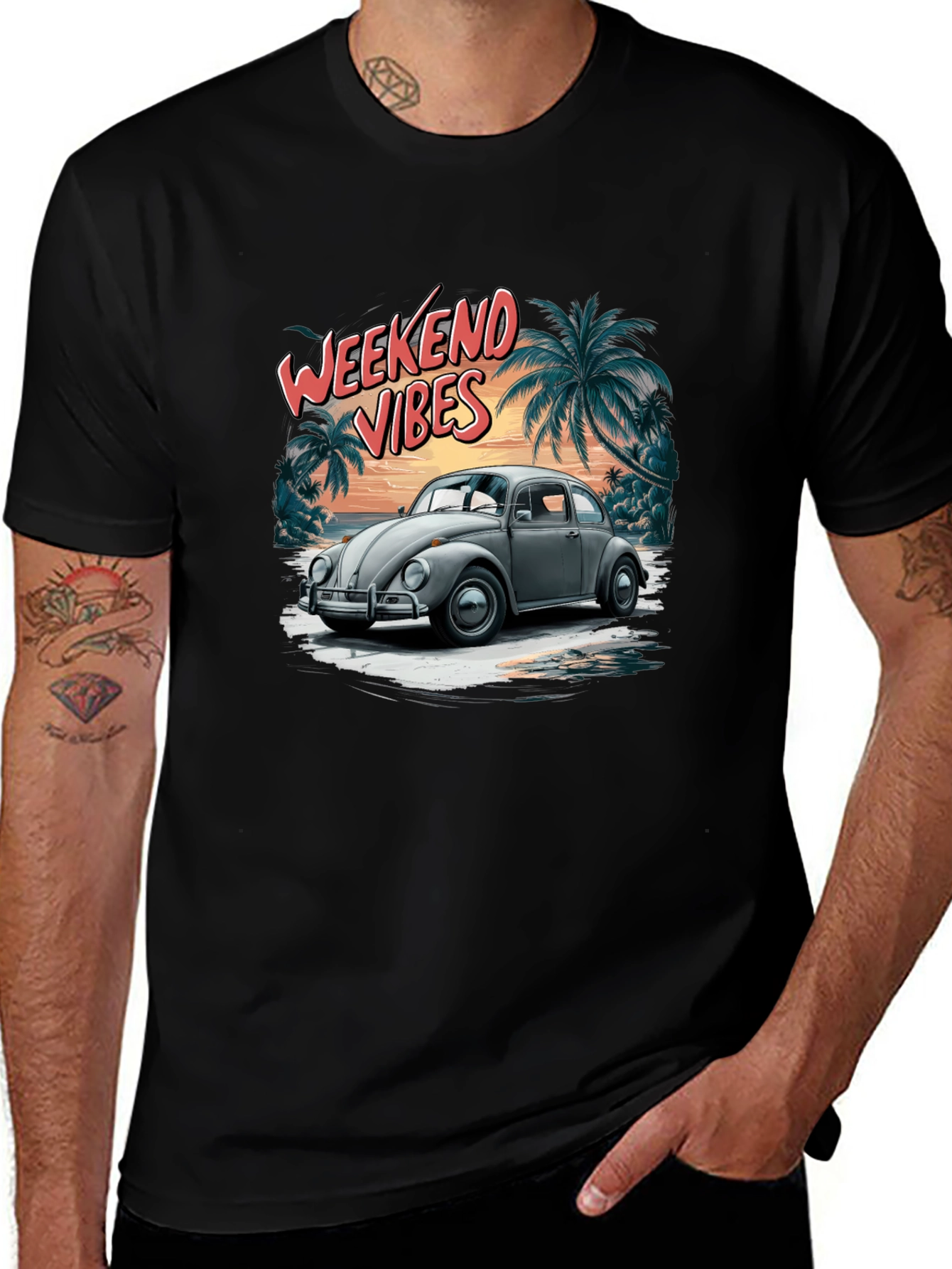 Weekend Vibes VW Beetle Graphic Tee