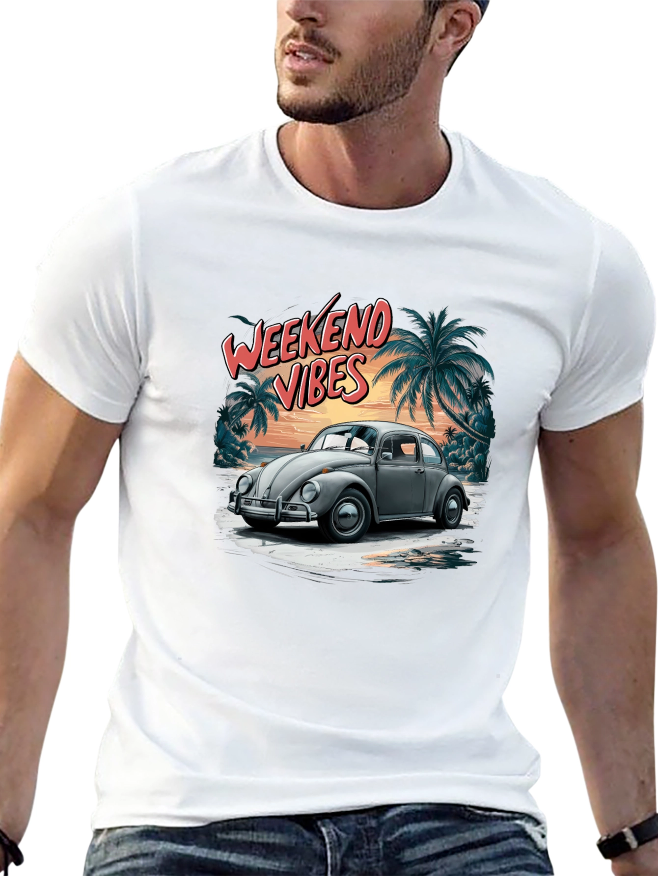 Weekend Vibes VW Beetle Graphic Tee