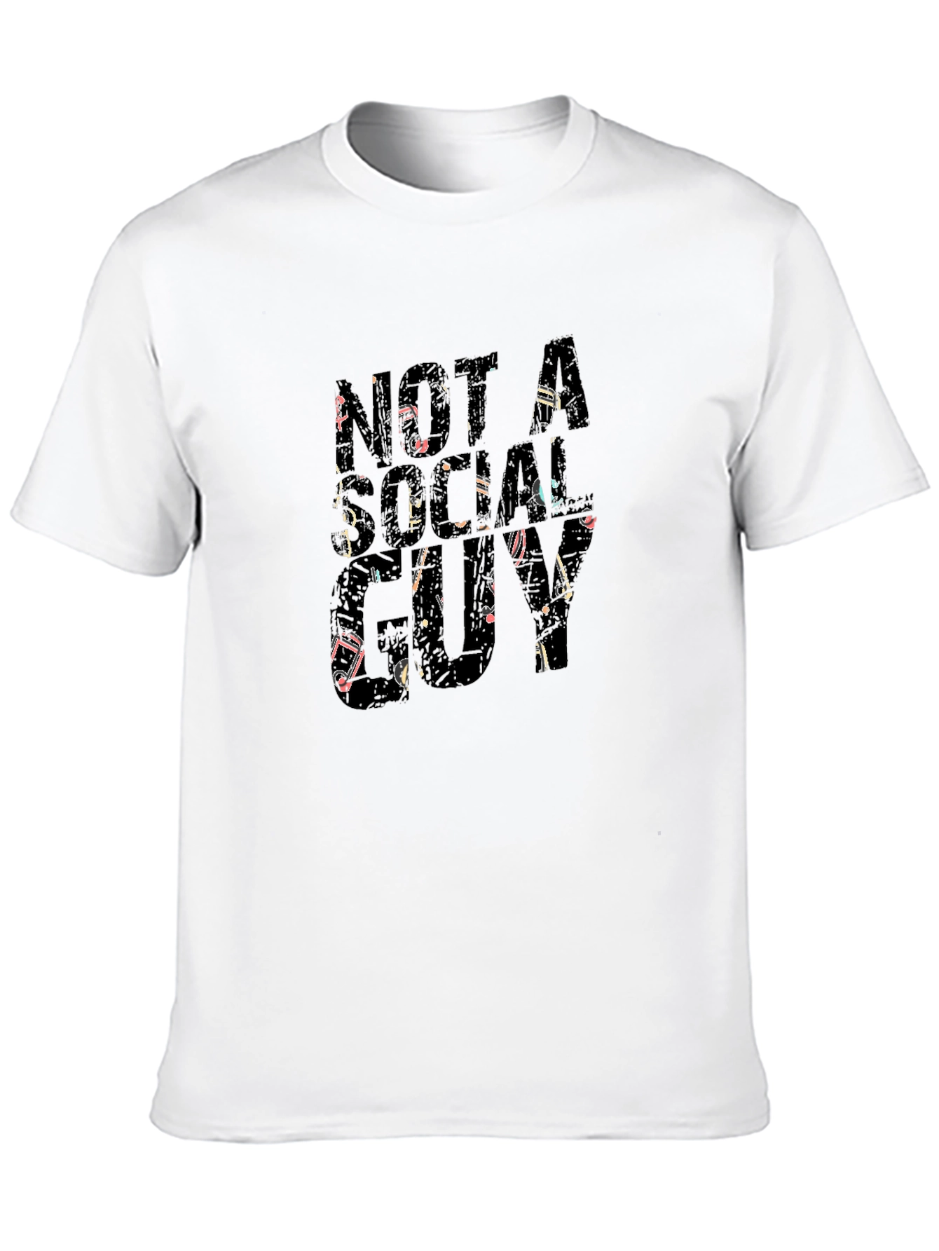 Not A Social Guy Graphic Tee - Black
