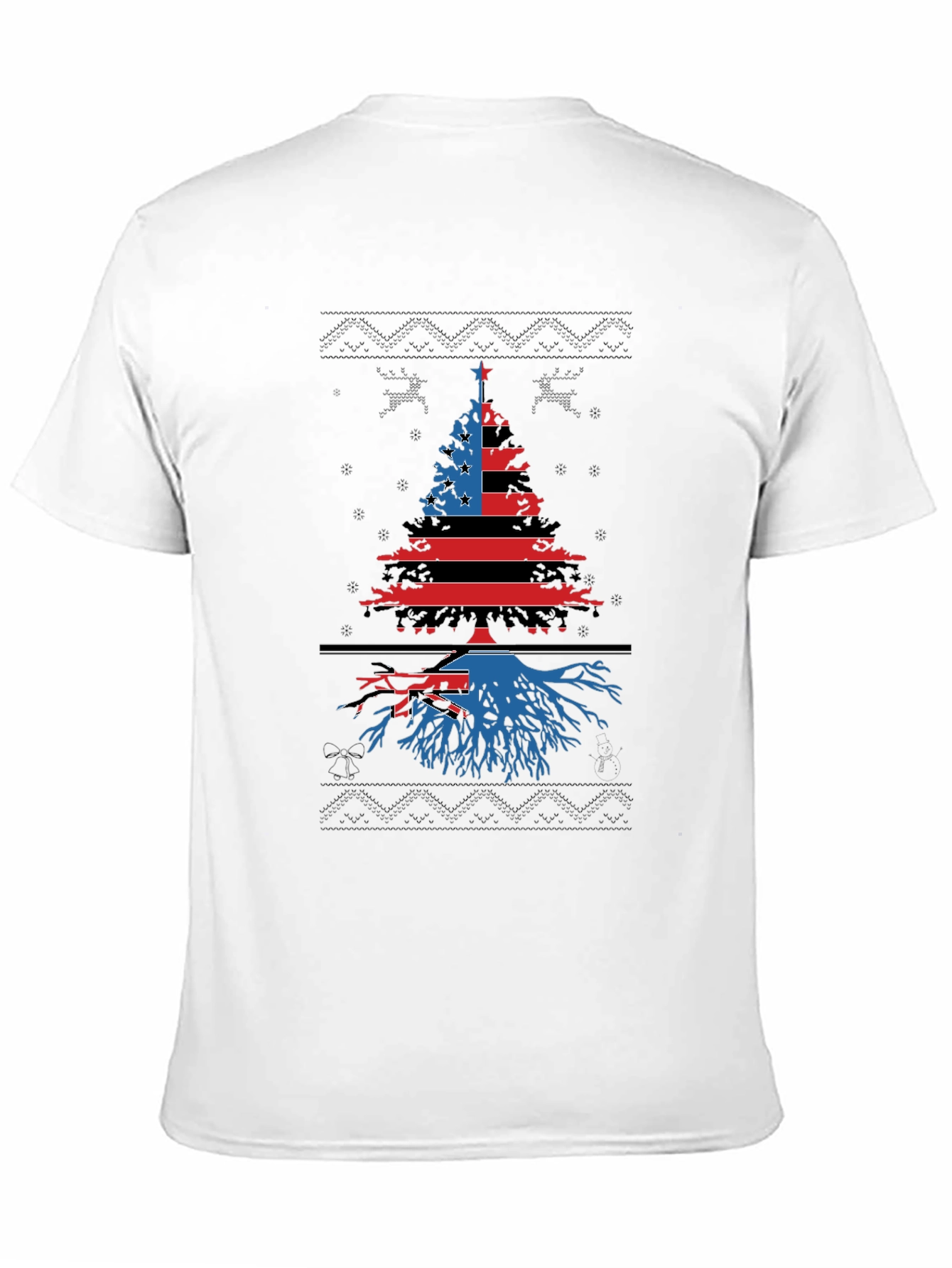 Patriotic Christmas Tree T-Shirt - Festive Holiday Apparel